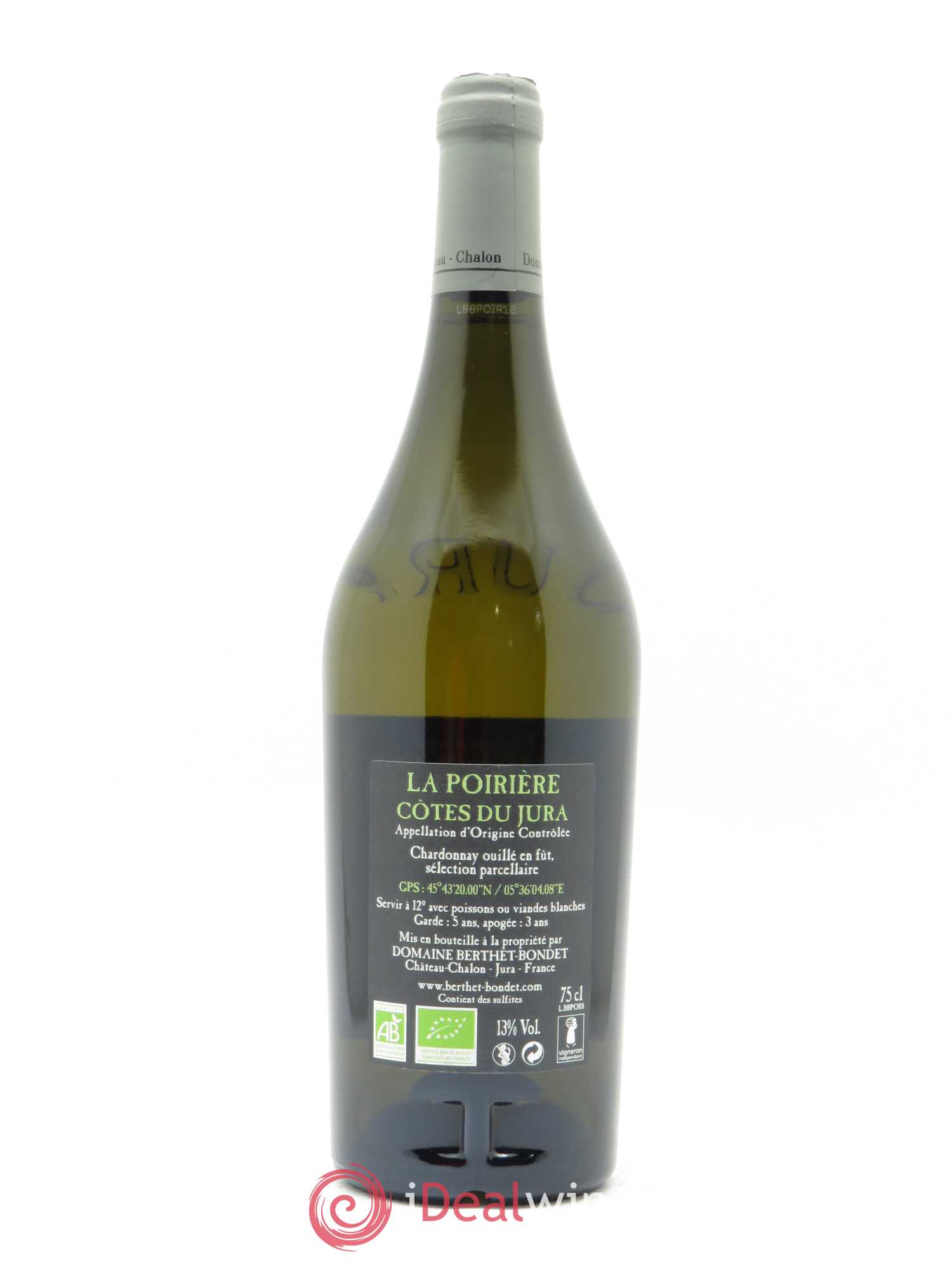 Côtes du Jura La Poirière Berthet-Bondet 2018 - Lot de 1 bouteille - 1