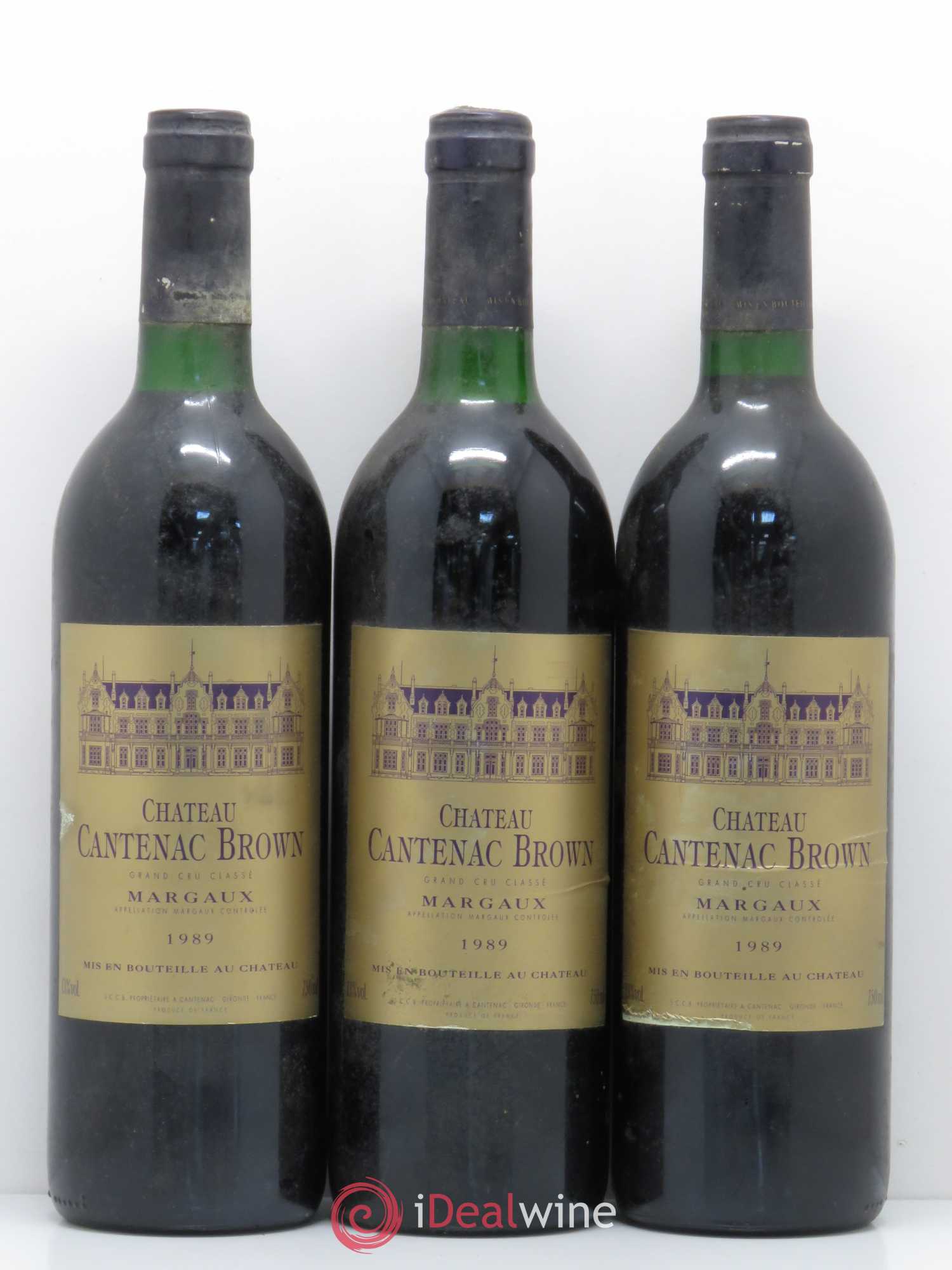 Château Cantenac Brown 3ème Grand Cru Classé 1989 - Lot de 3 bouteilles - 0