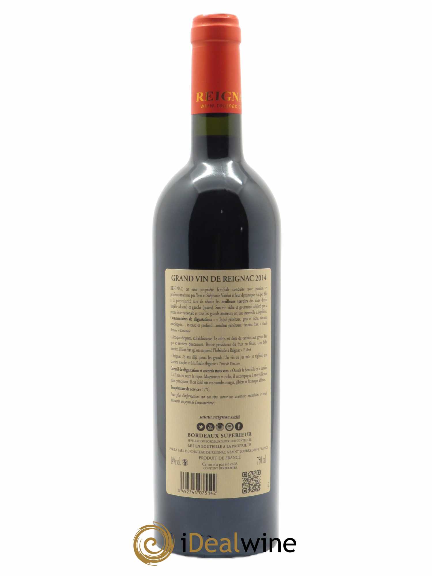 Grand vin de Reignac 2014 - Lot de 1 bouteille - 1