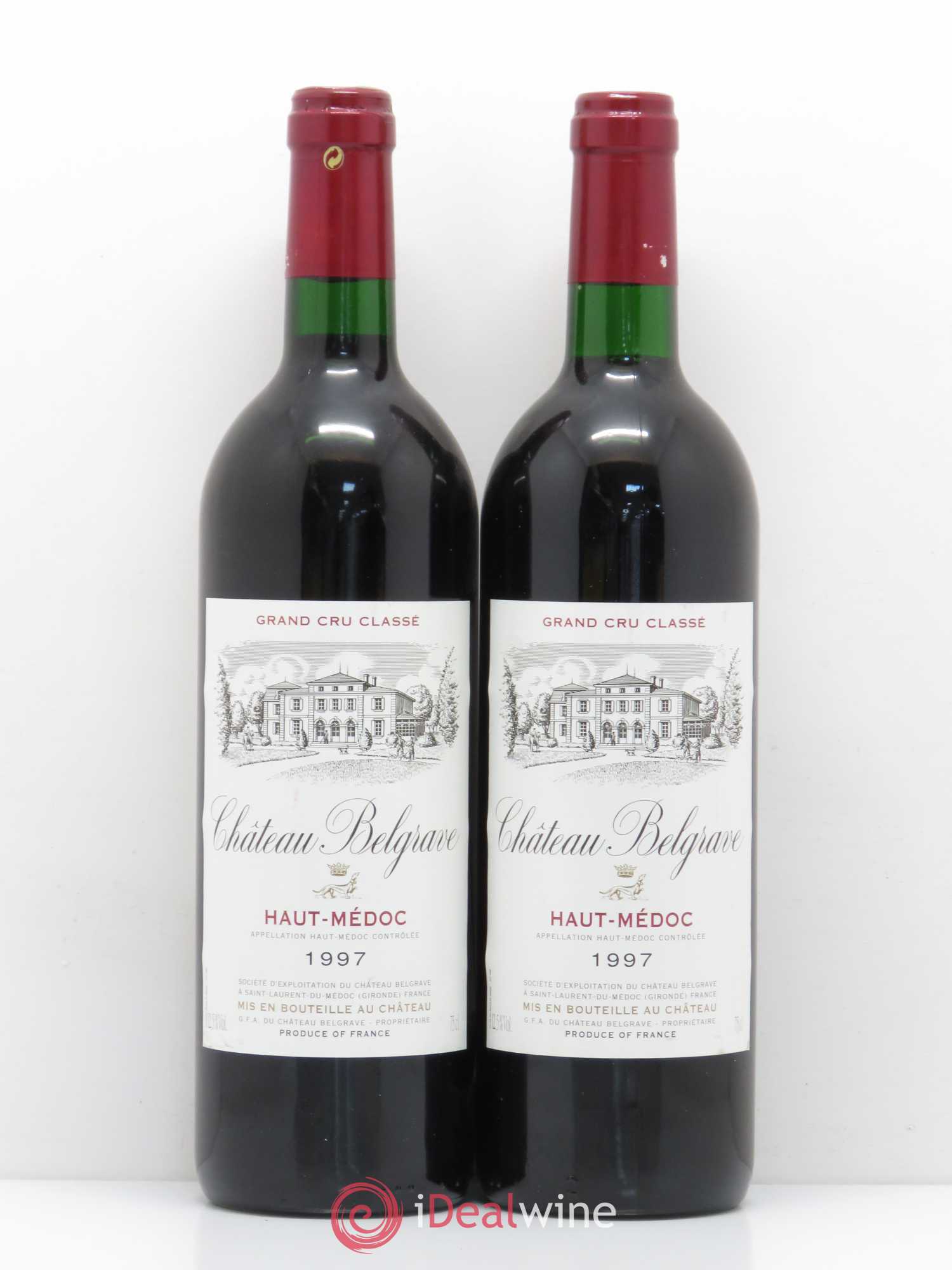 Château Belgrave 5ème Grand Cru Classé 1997 - Lot de 2 bouteilles - 0