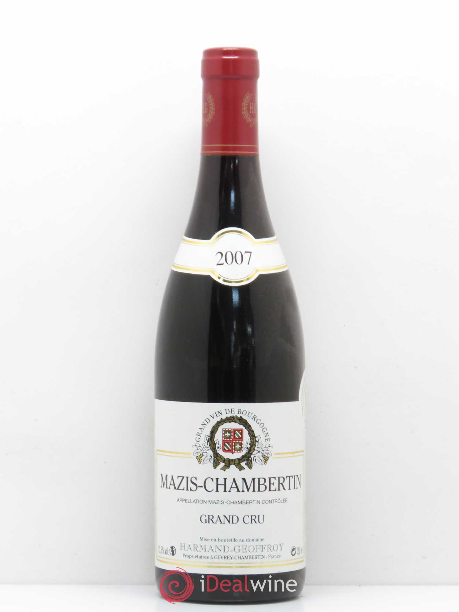 Mazis-Chambertin Grand Cru Harmand-Geoffroy (Domaine) 2007 - Lot de 1 bouteille - 0