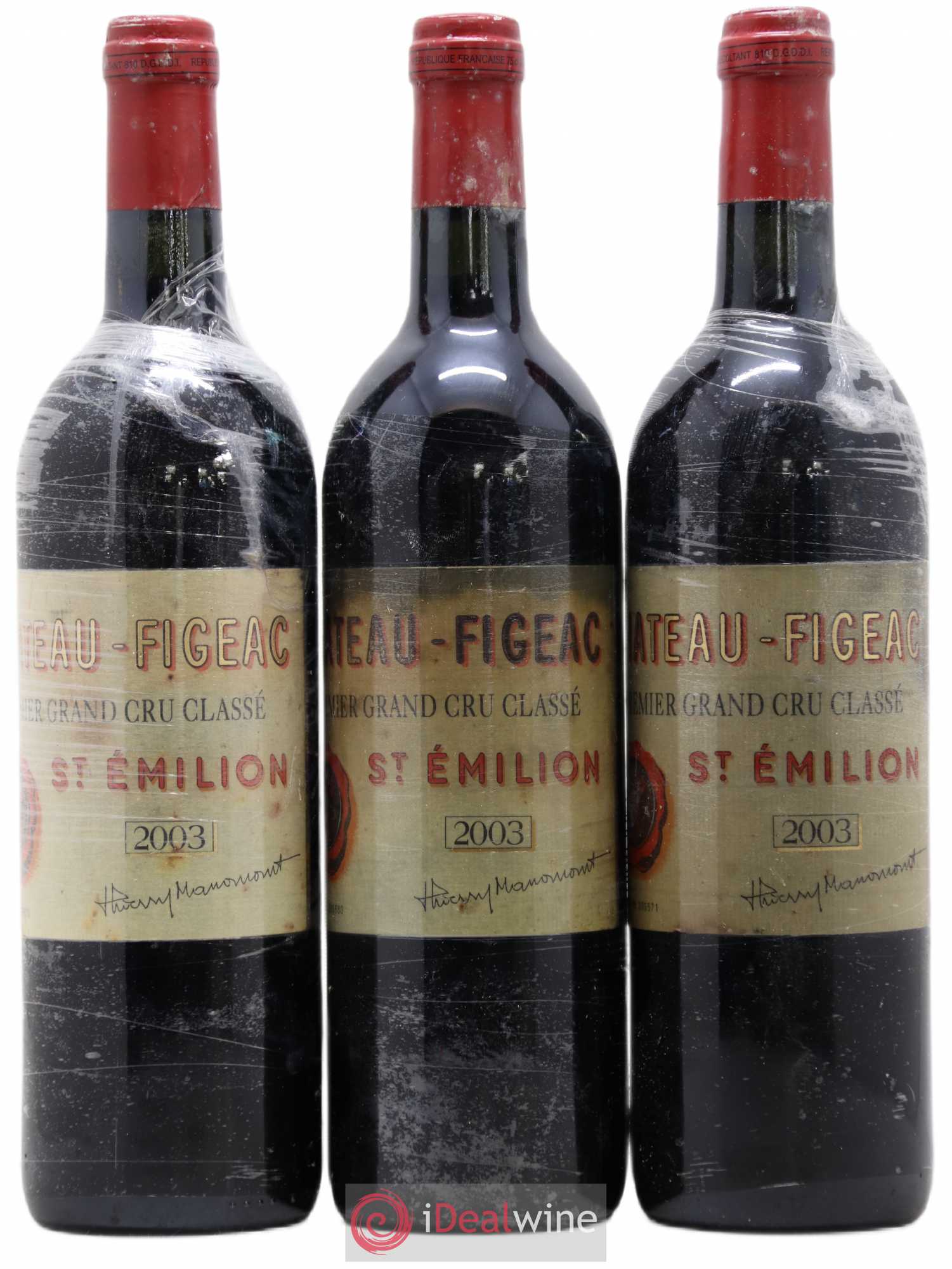 Château Figeac 1er Grand Cru Classé A 2003 - Lot de 3 bouteilles - 0