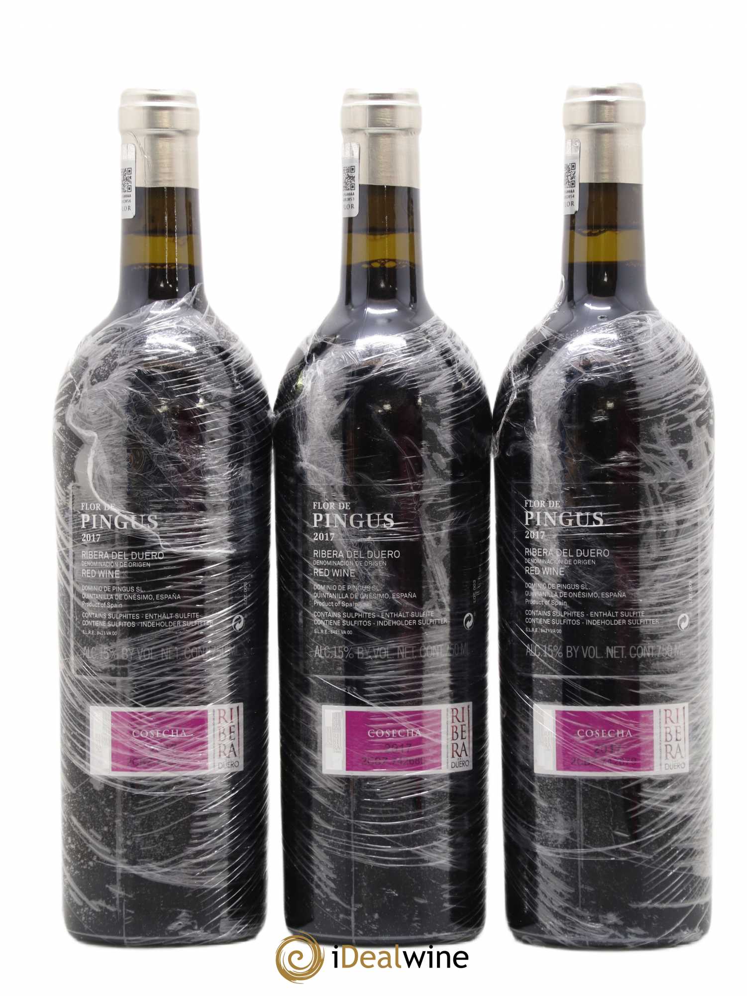Ribera Del Duero Flor de Pingus Dominio de Pingus - Peter Sisseck (sans prix de réserve) 2017 - Lot de 3 bouteilles - 1