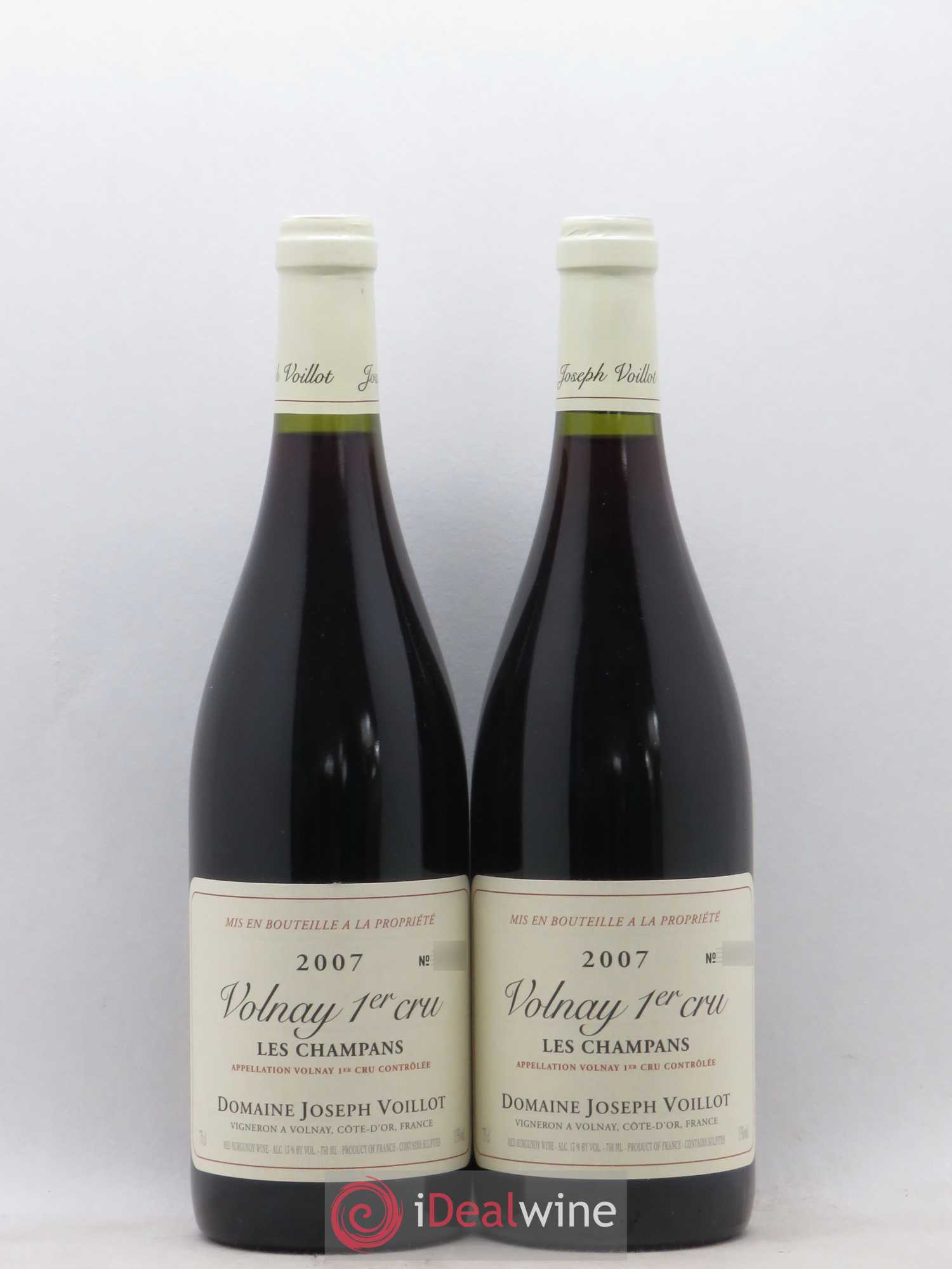 Volnay 1er Cru les Champans Joseph Voillot (Domaine) 2007 - Lot de 2 bouteilles - 0