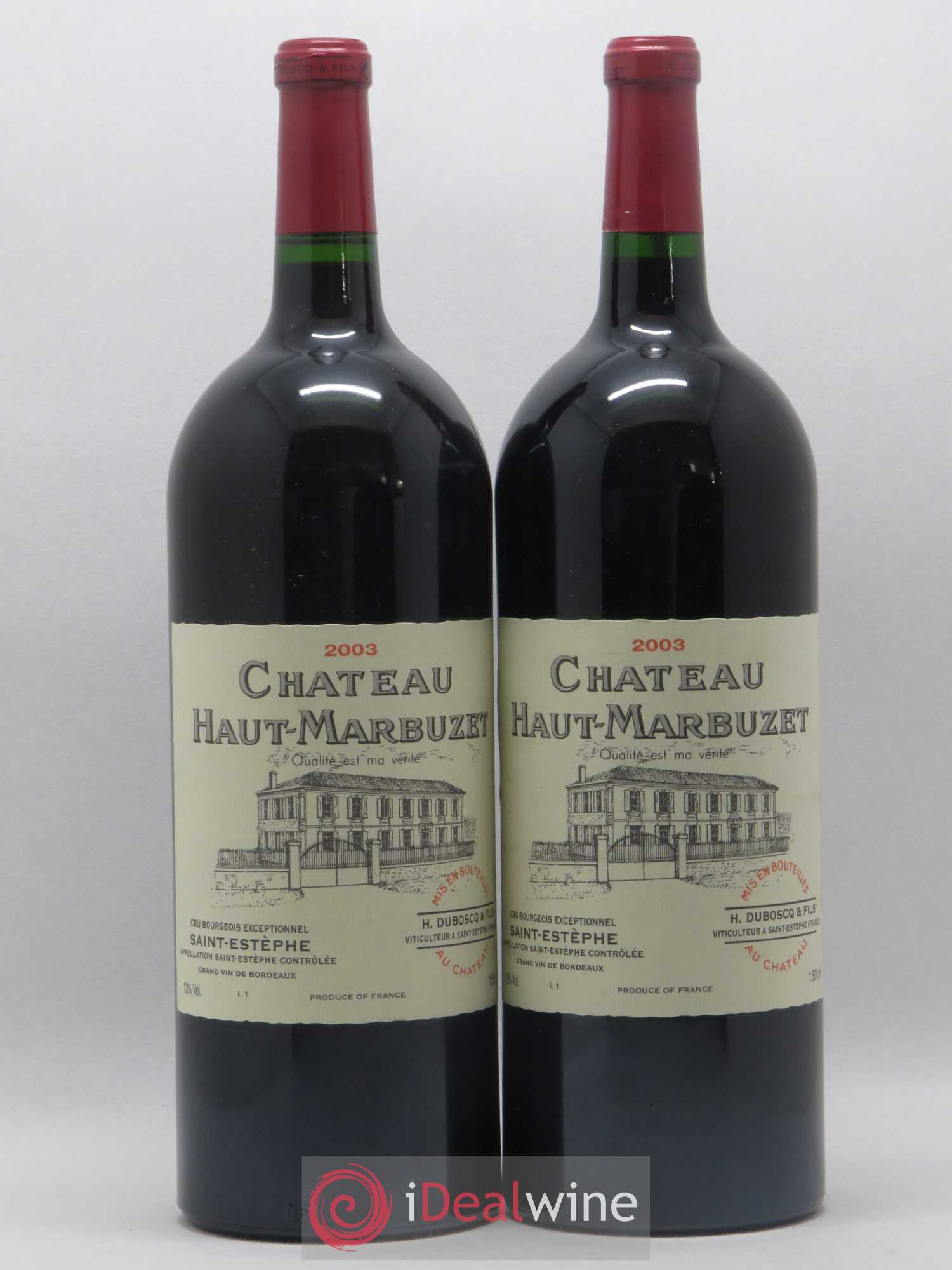 Château Haut Marbuzet 2003 - Lot de 2 magnums - 0