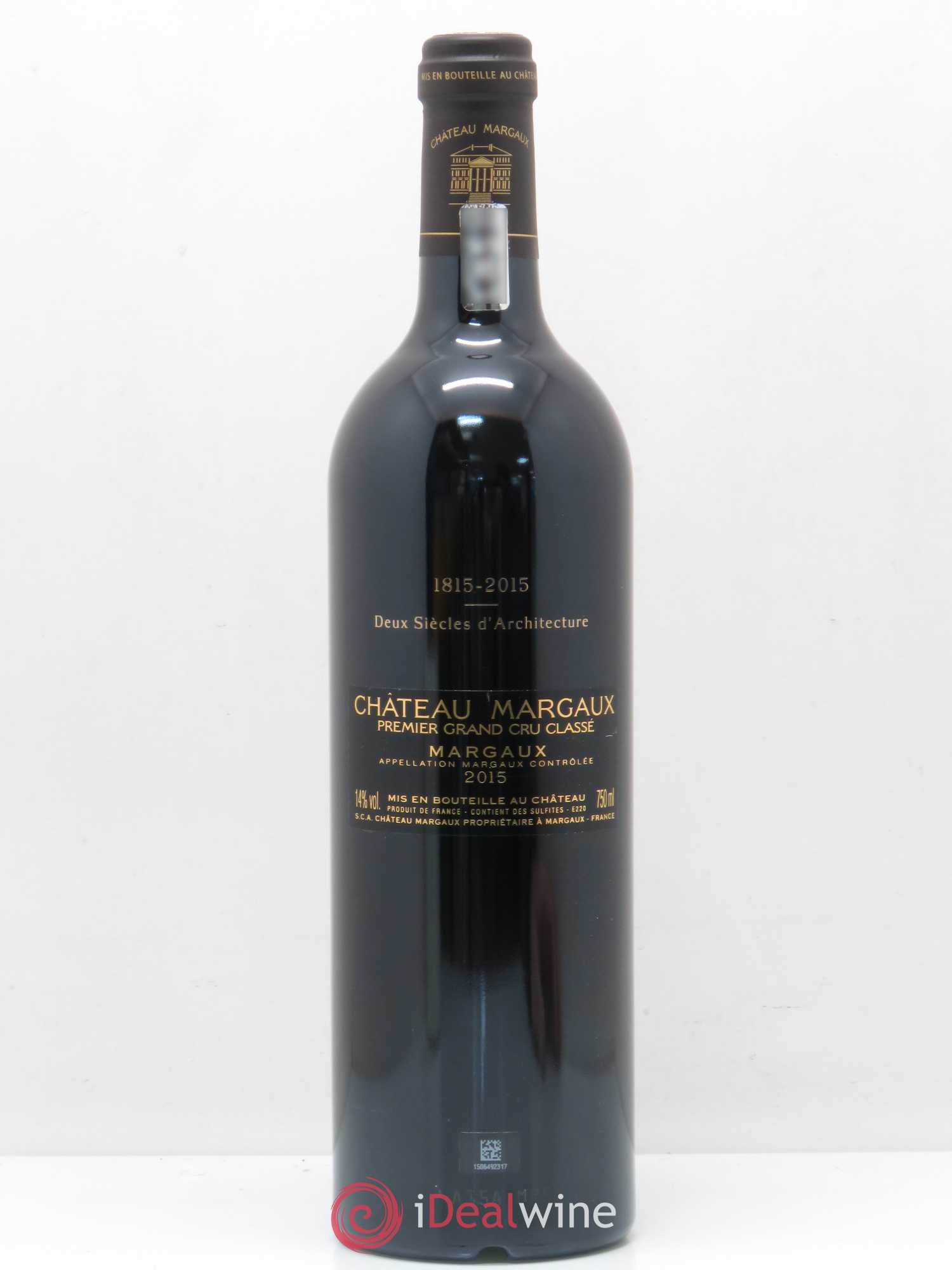 Château Margaux 1er Grand Cru Classé 2015 - Lot de 1 bouteille - 1
