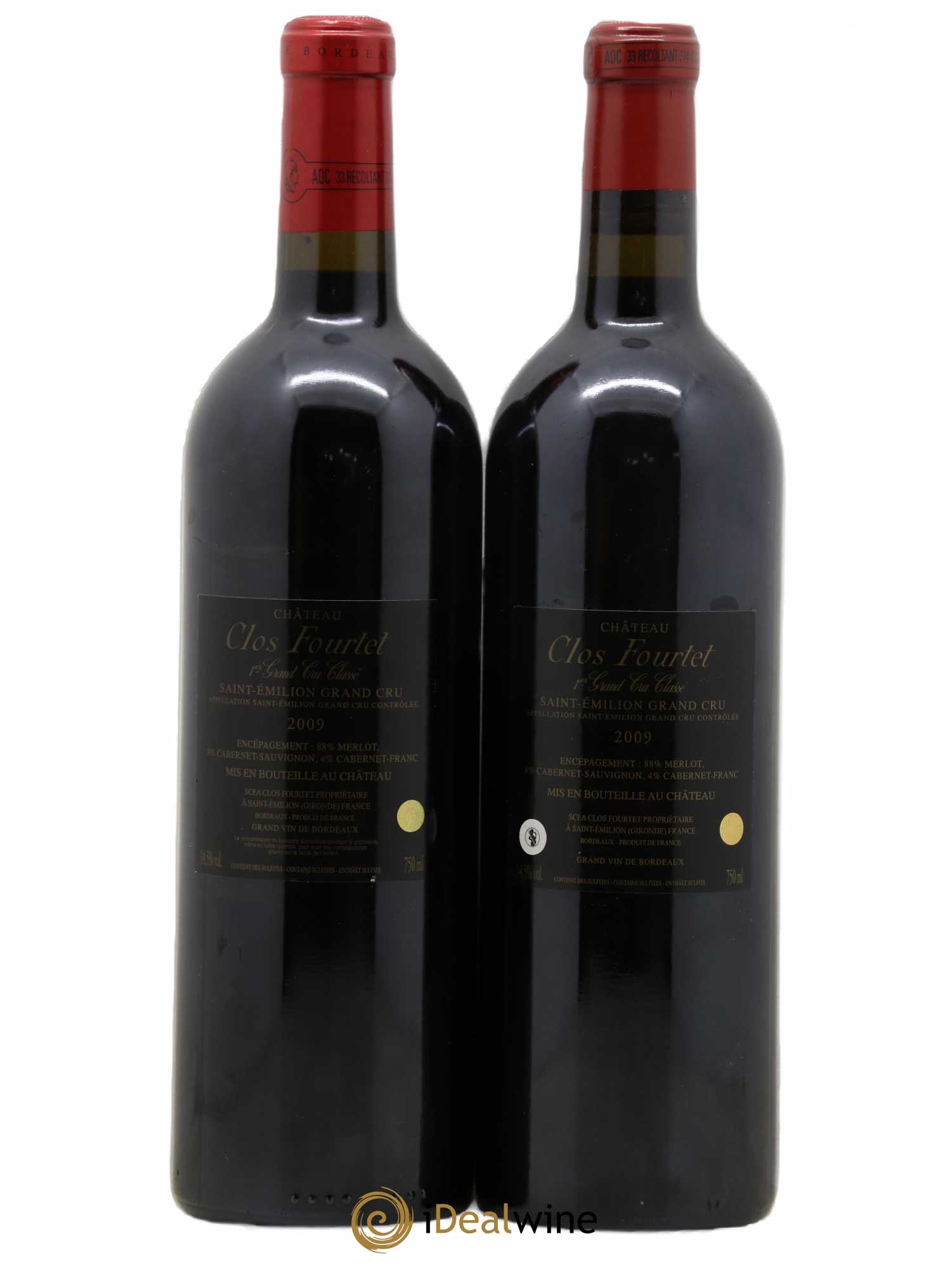 Clos Fourtet 1er Grand Cru Classé B 2009 - Lot de 2 bouteilles - 1