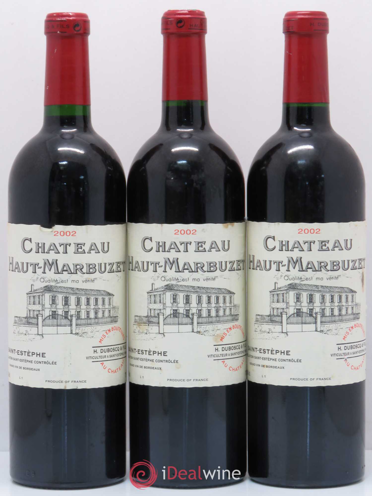 Château Haut Marbuzet 2002 - Lot de 3 bouteilles - 0