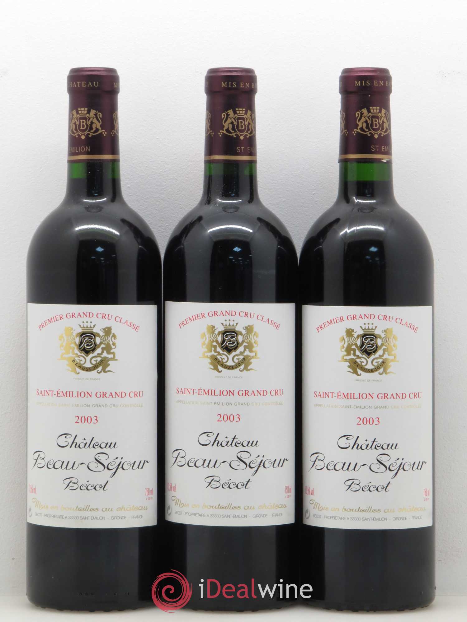 Château Beau-Séjour Bécot 1er Grand Cru Classé B 2003 - Lot de 12 bouteilles - 4