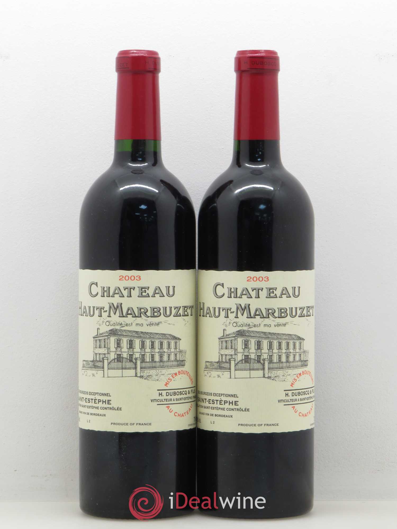 Château Haut Marbuzet 2003 - Lot de 2 bouteilles - 0