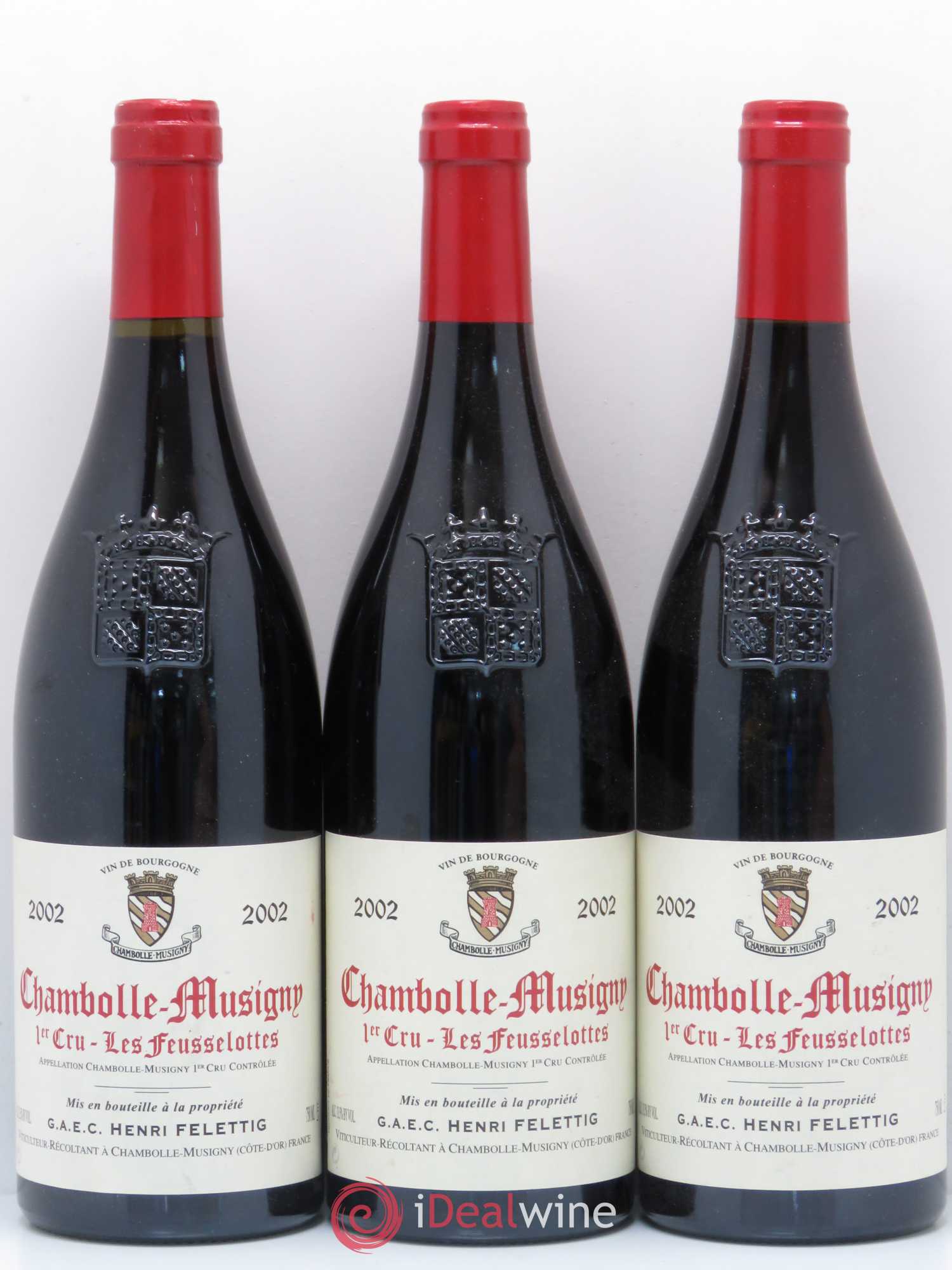 Chambolle-Musigny 1er Cru Feusselottes Felettig 2002 - Lot de 3 bouteilles - 0