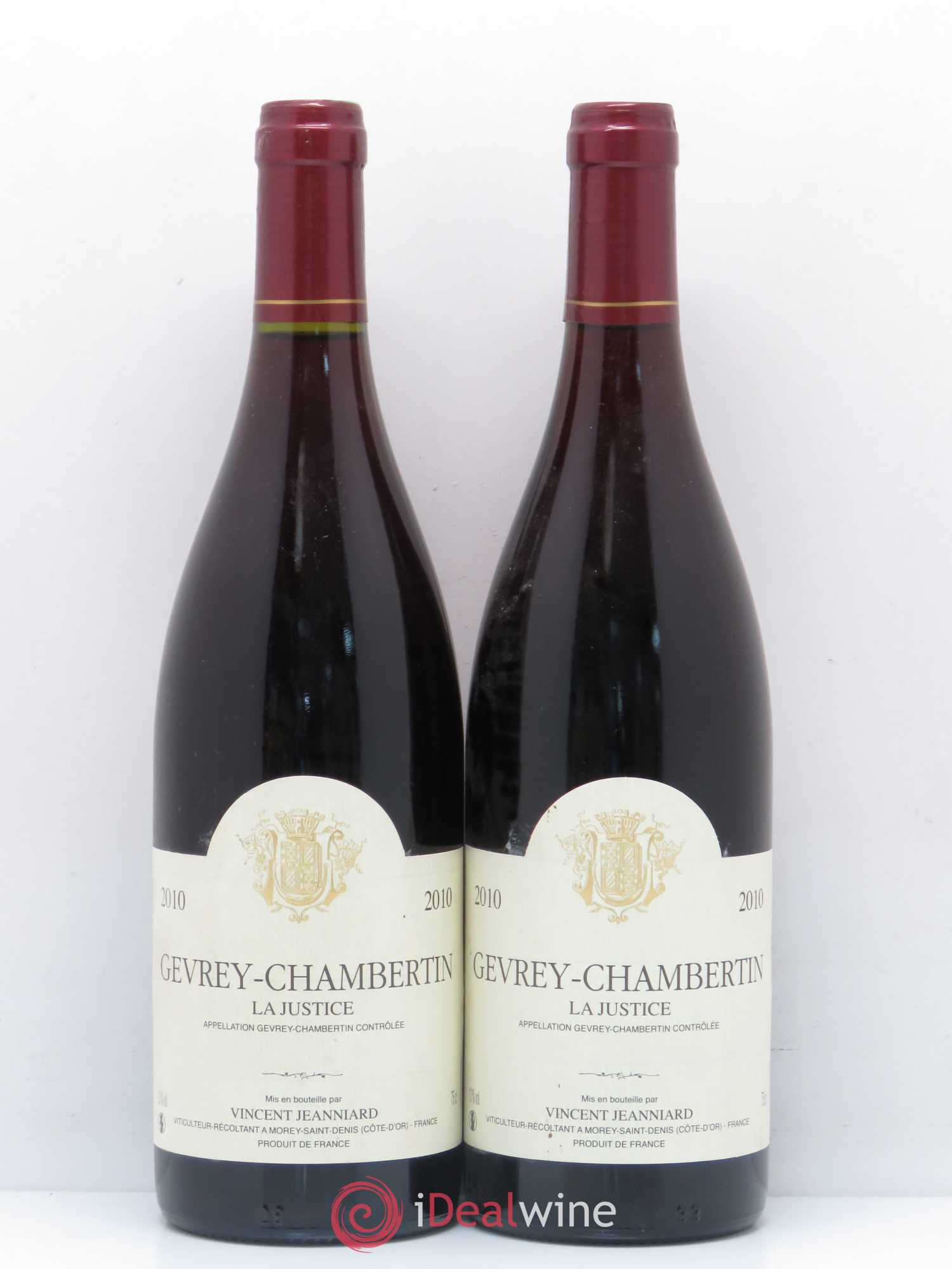 Gevrey-Chambertin La Justice Vincent Jeanniard 2010 - Posten von 2 Flaschen - 0