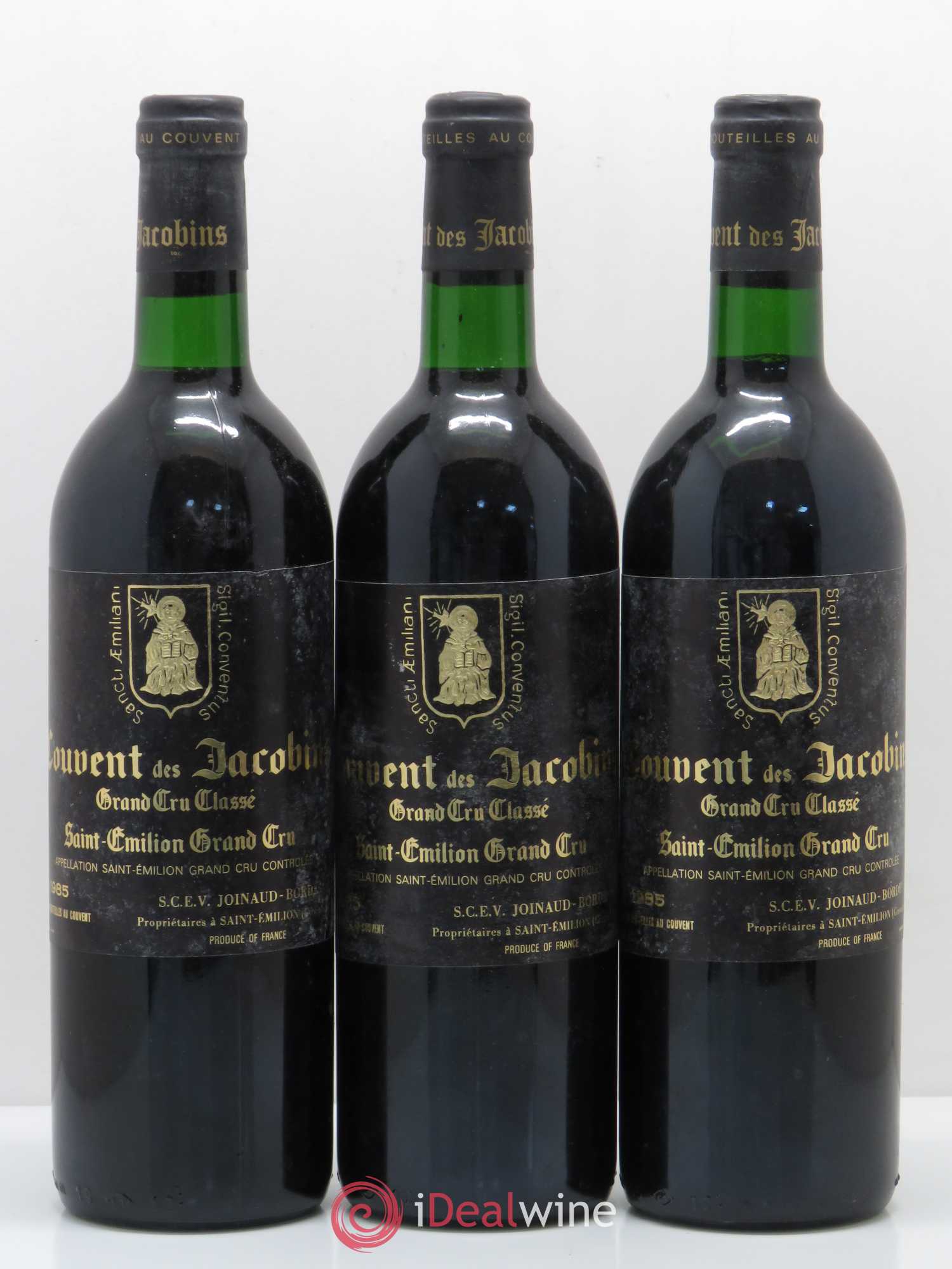 Château Couvent des Jacobins Grand Cru Classé 1985 - Lot de 3 bouteilles - 0