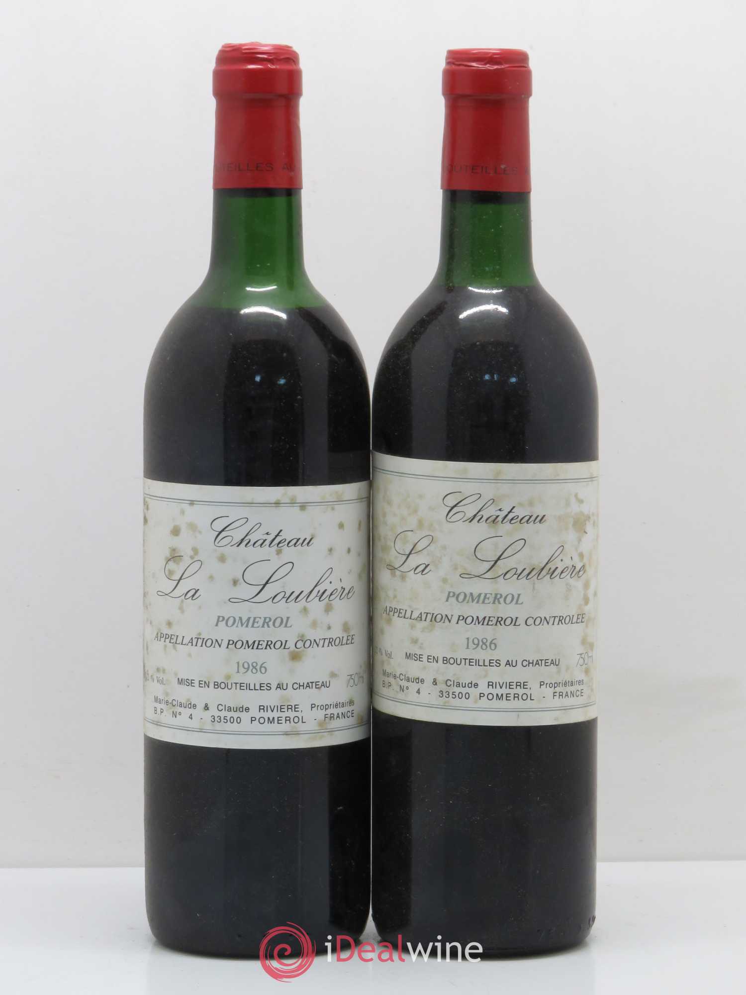 Château la Loubière (sans prix de réserve) 1986 - Lot de 2 bouteilles - 0