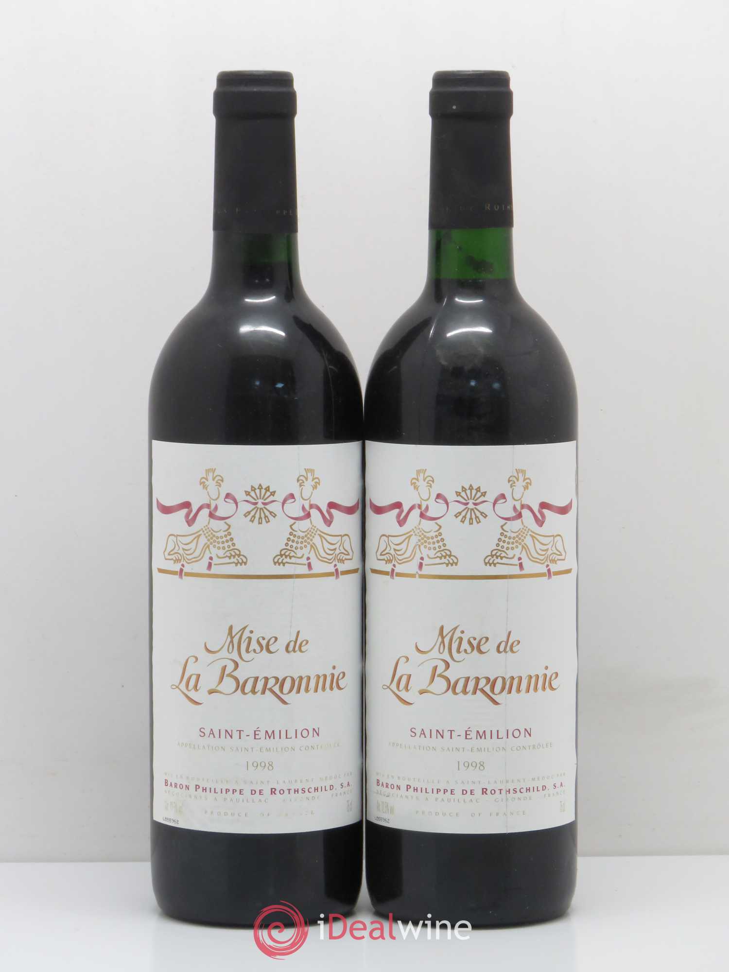 Saint-Émilion Mise de la Baronnie (sans prix de réserve) 1998 - Posten von 2 Flaschen - 0