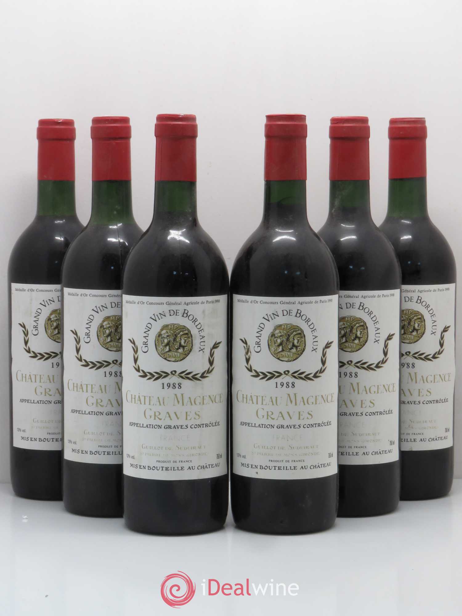 Château Magence (sans prix de réserve) 1988 - Lot de 6 bouteilles - 0