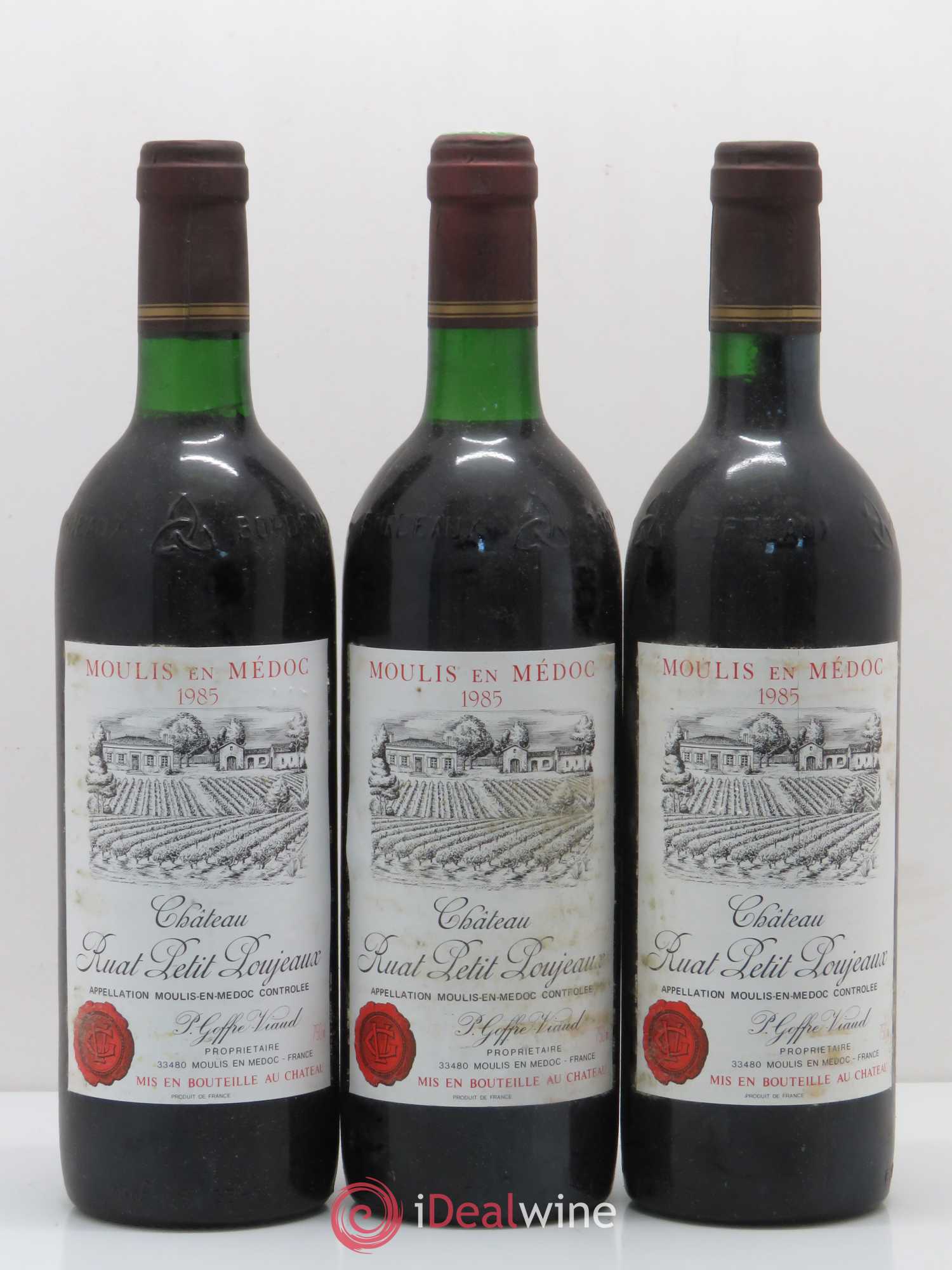 Moulis en Médoc Château Ruat Petit Poujeaux (sans prix de réserve) 1985 - Posten von 3 Flaschen - 0