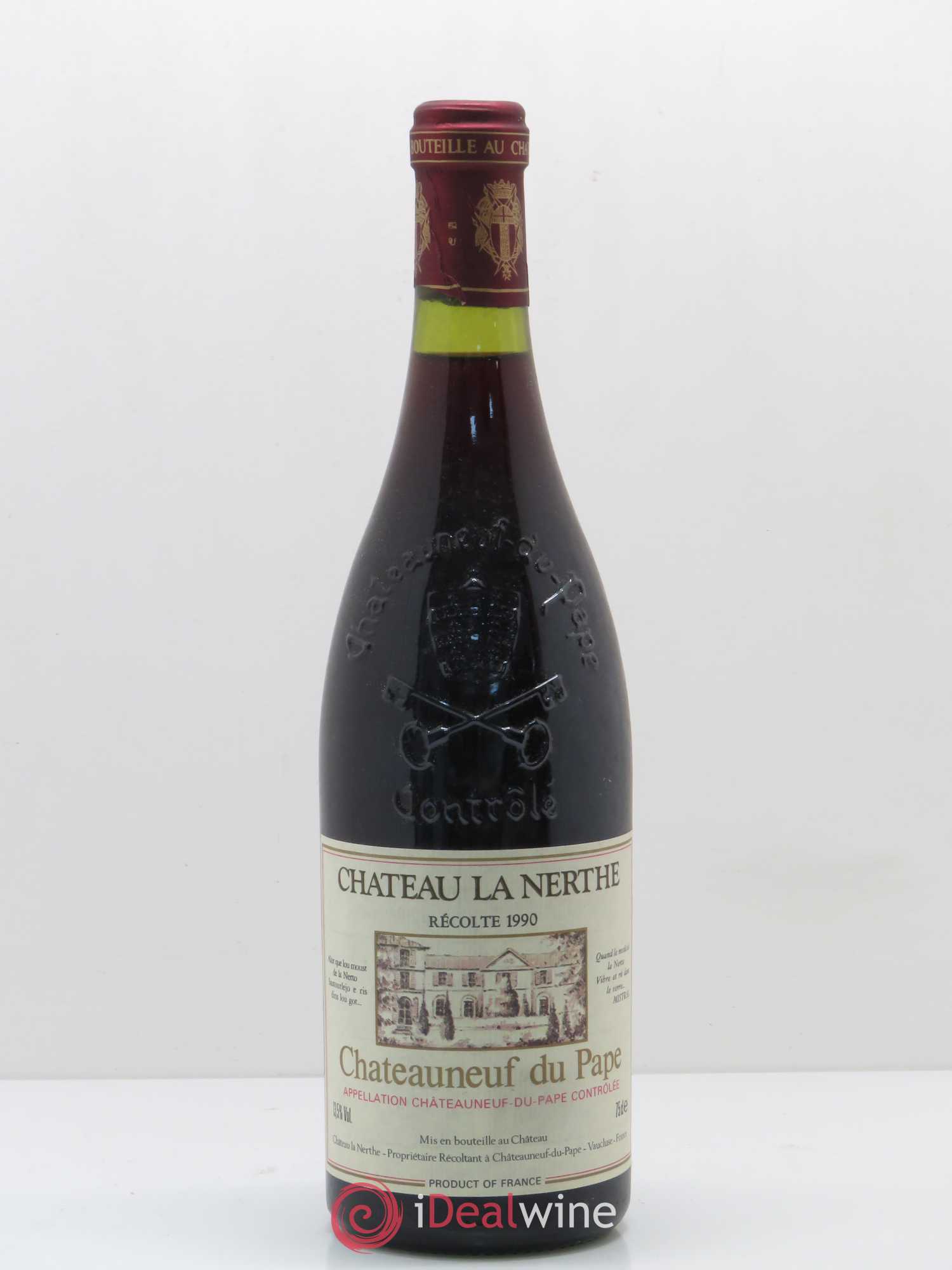 Châteauneuf-du-Pape Château la Nerthe Famille Richard 1990 - Lot de 1 bouteille - 0