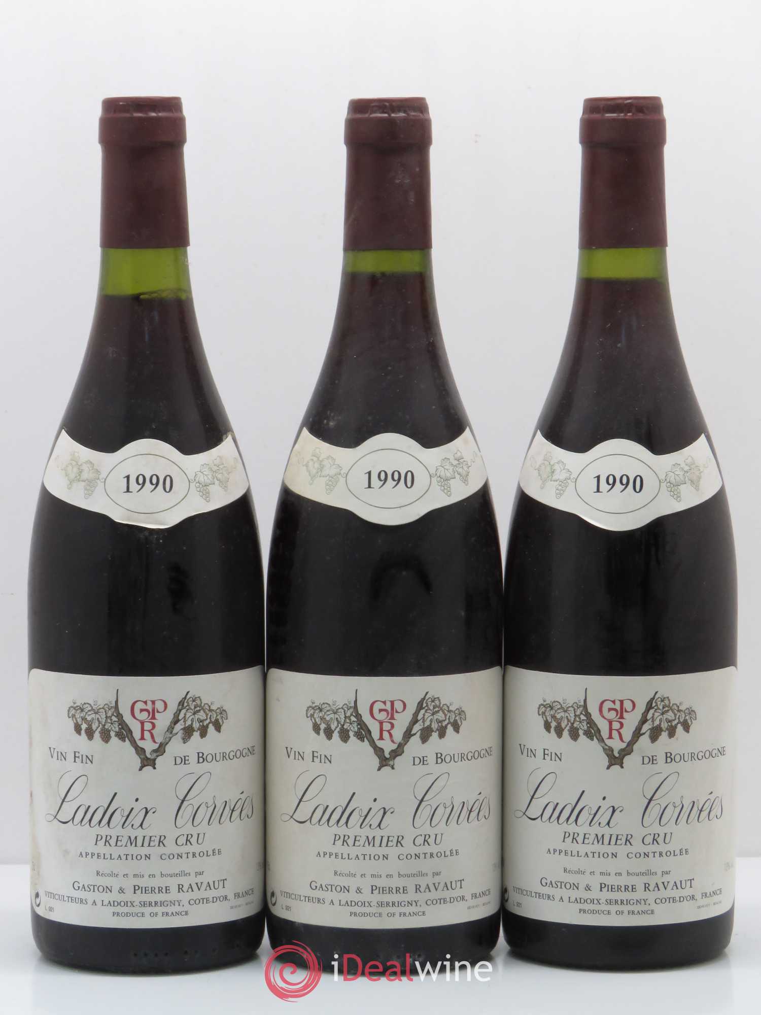 Ladoix 1er Cru Corvées Domaine Ravaut (sans prix de réserve) 1990 - Posten von 3 Flaschen - 0