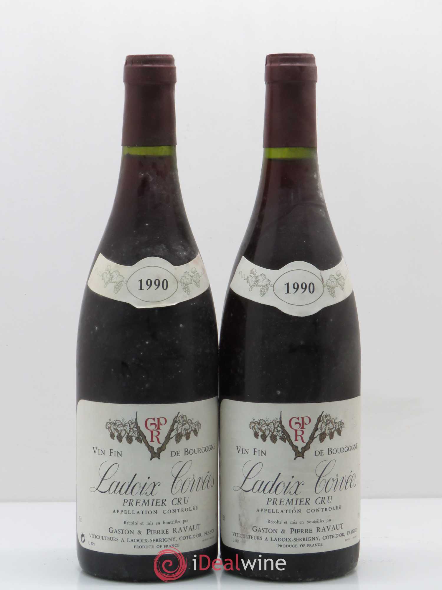Ladoix 1er Cru Corvées Domaine Ravaut 1990 - Lot de 2 bouteilles - 0
