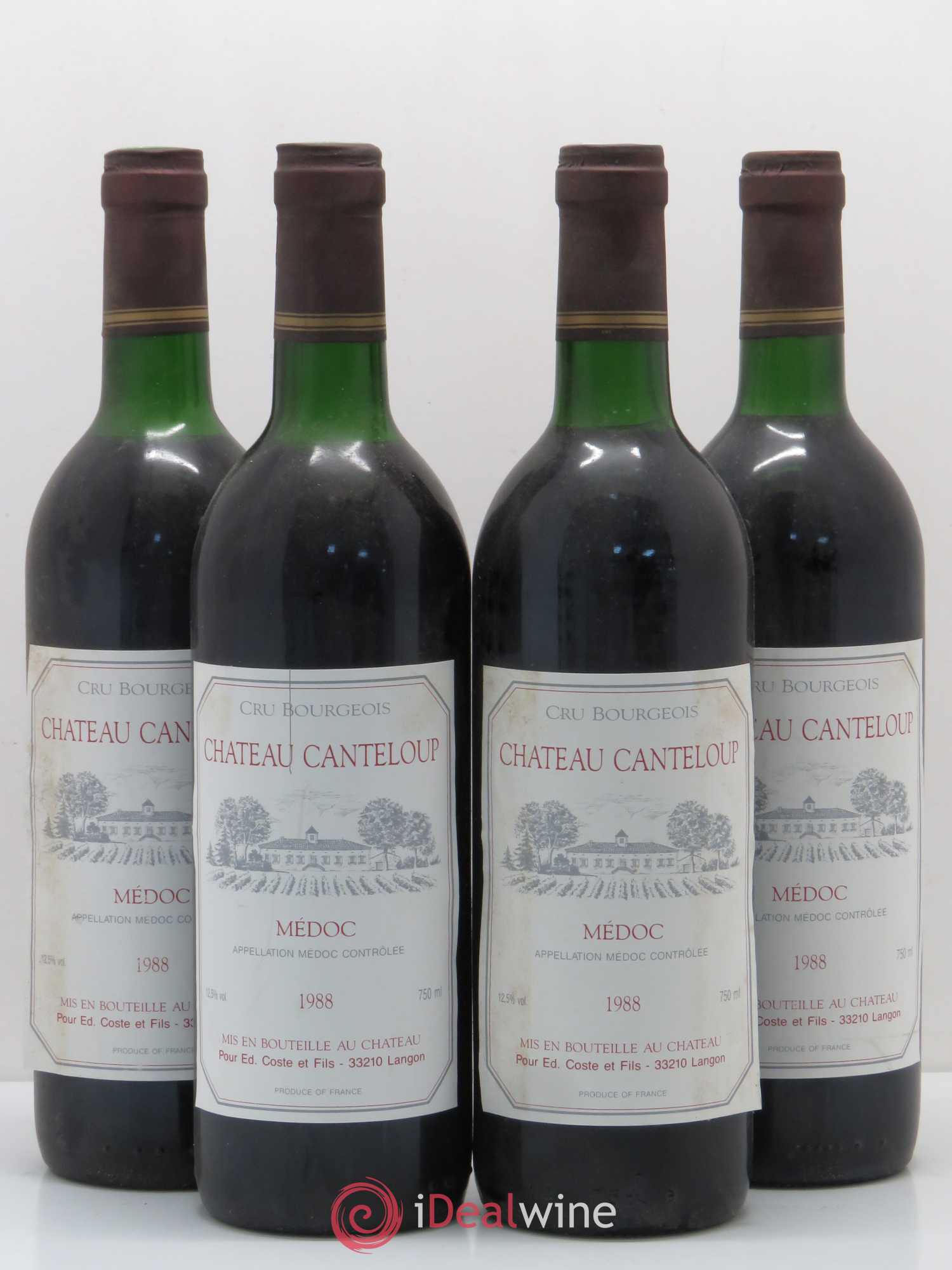 Château Canteloup (sans prix de réserve) 1988 - Lot de 4 bouteilles - 0