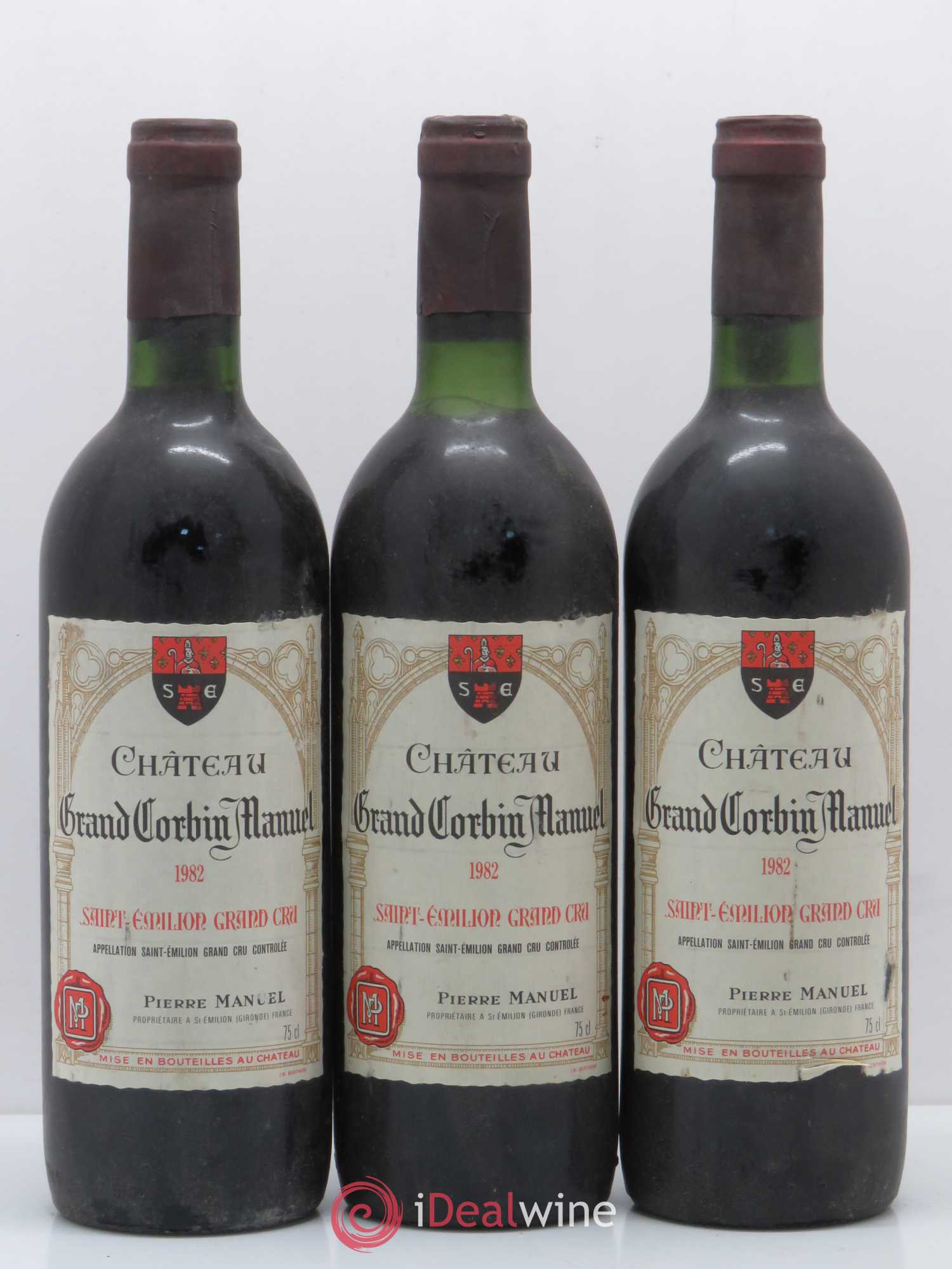 Château Grand Corbin Manuel (sans prix de réserve) 1982 - Lot de 6 bouteilles - 1