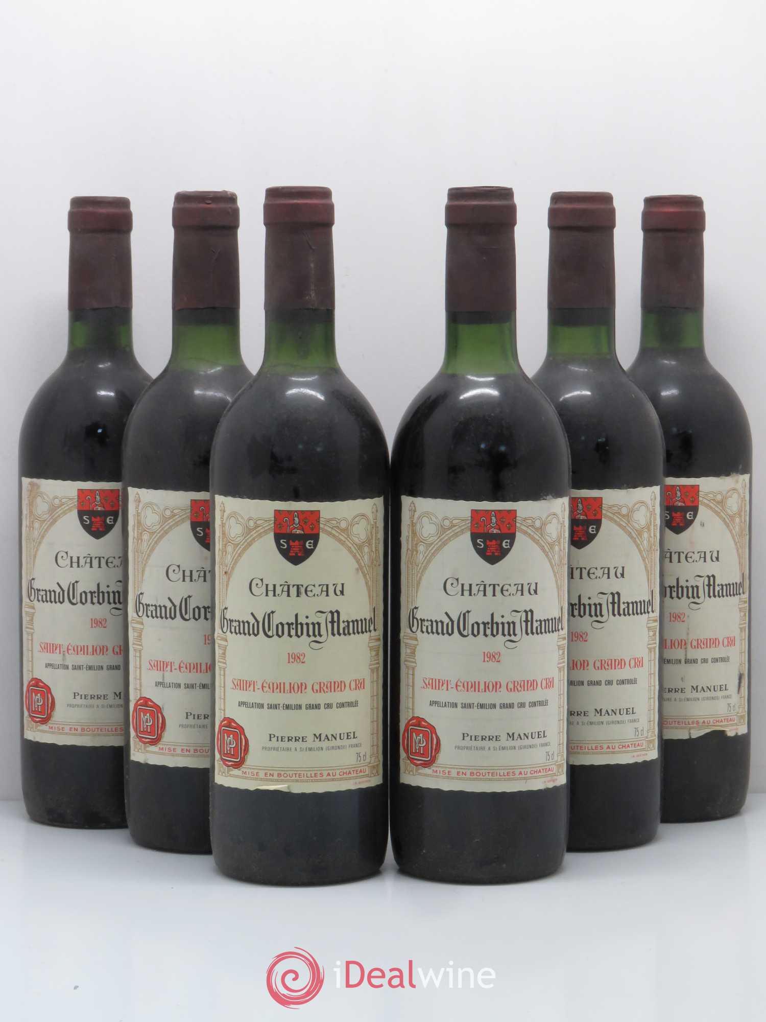 Château Grand Corbin Manuel (sans prix de réserve) 1982 - Lot de 6 bouteilles - 0
