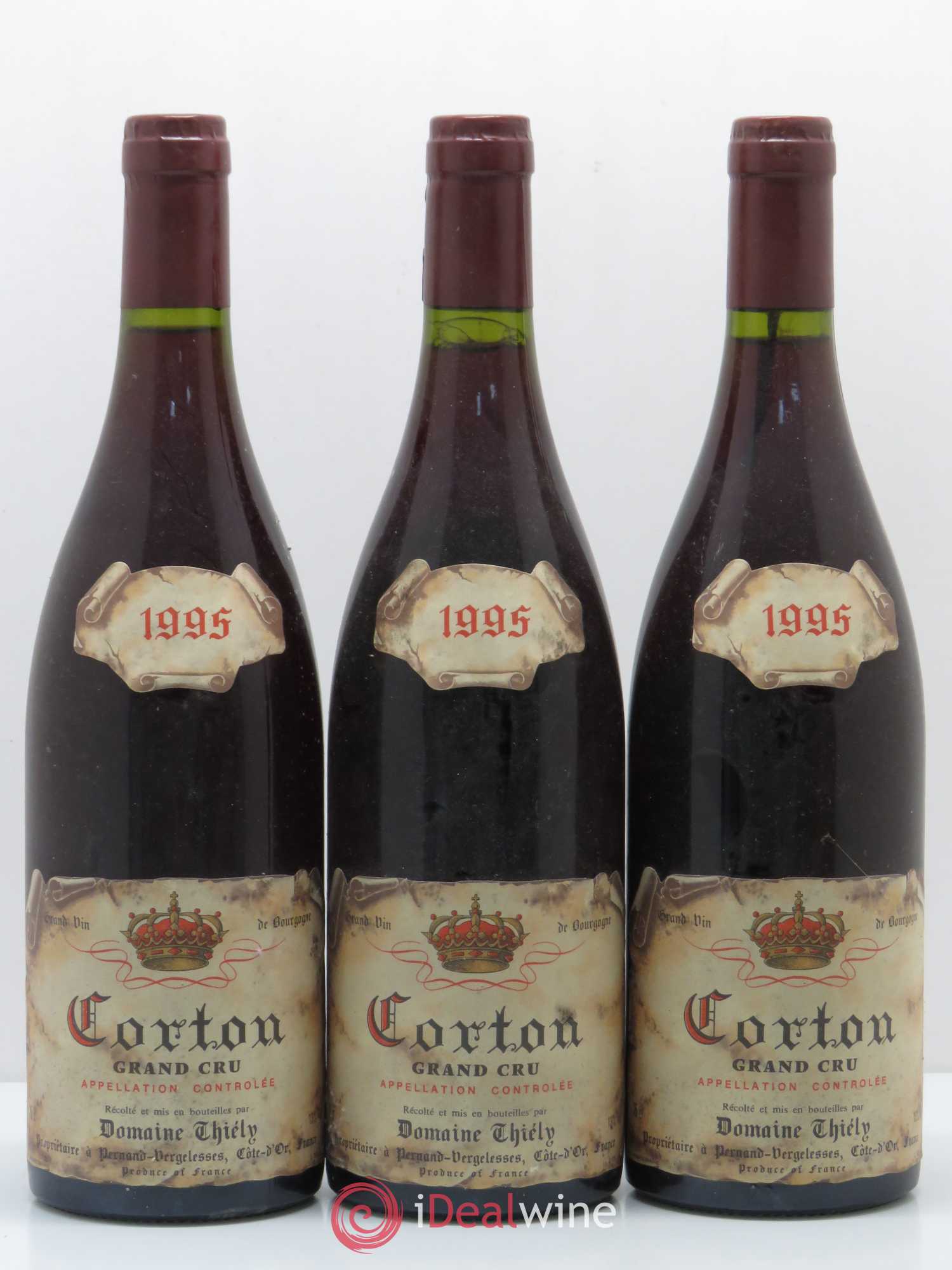 Corton Grand Cru Thiely 1995 - Lot de 3 bouteilles - 0