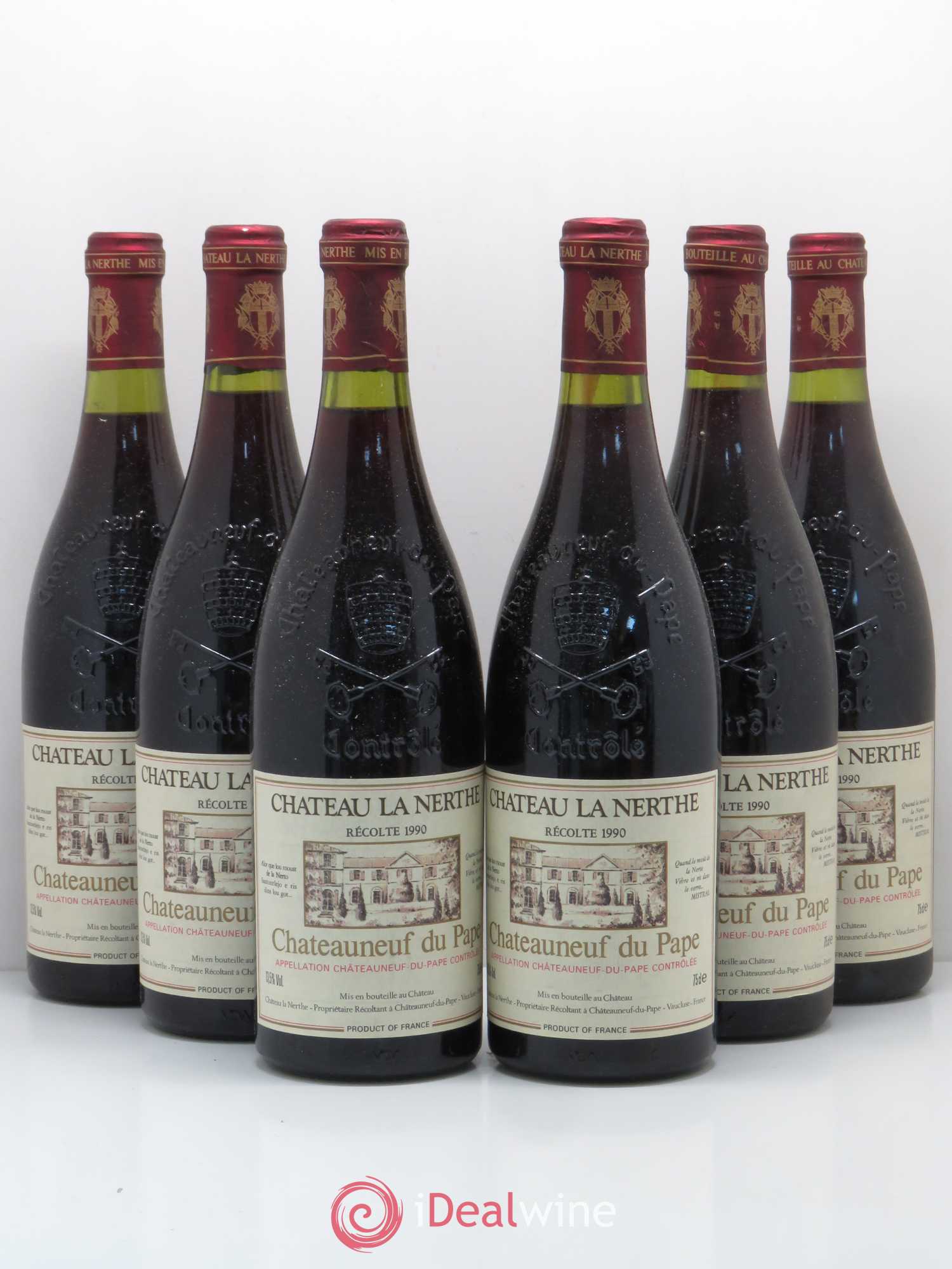 Châteauneuf-du-Pape Château la Nerthe Famille Richard (sans prix de réserve) 1990 - Lot de 6 bouteilles - 0