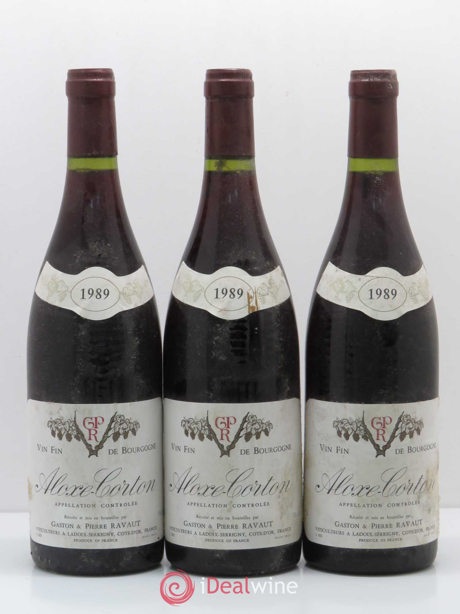 Aloxe-Corton Domaine Ravaut (sans prix de réserve) 1989 - Lot de 3 bouteilles - 0