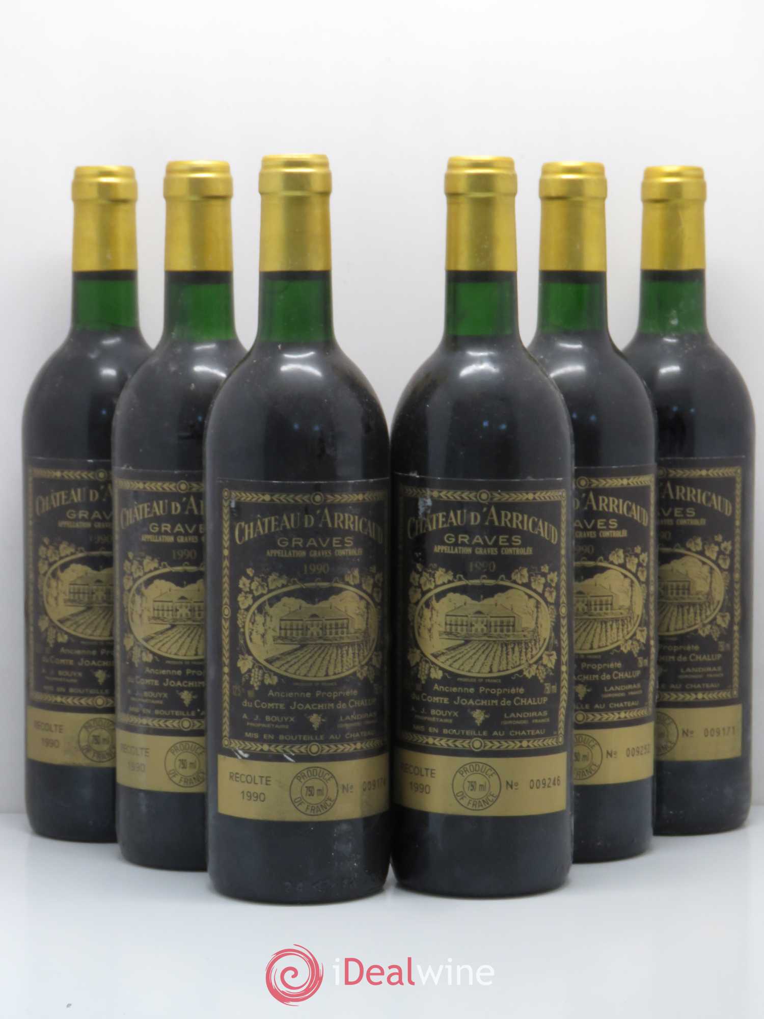 Graves Château d'Arricaud (sans prix de réserve) 1990 - Posten von 6 Flaschen - 0
