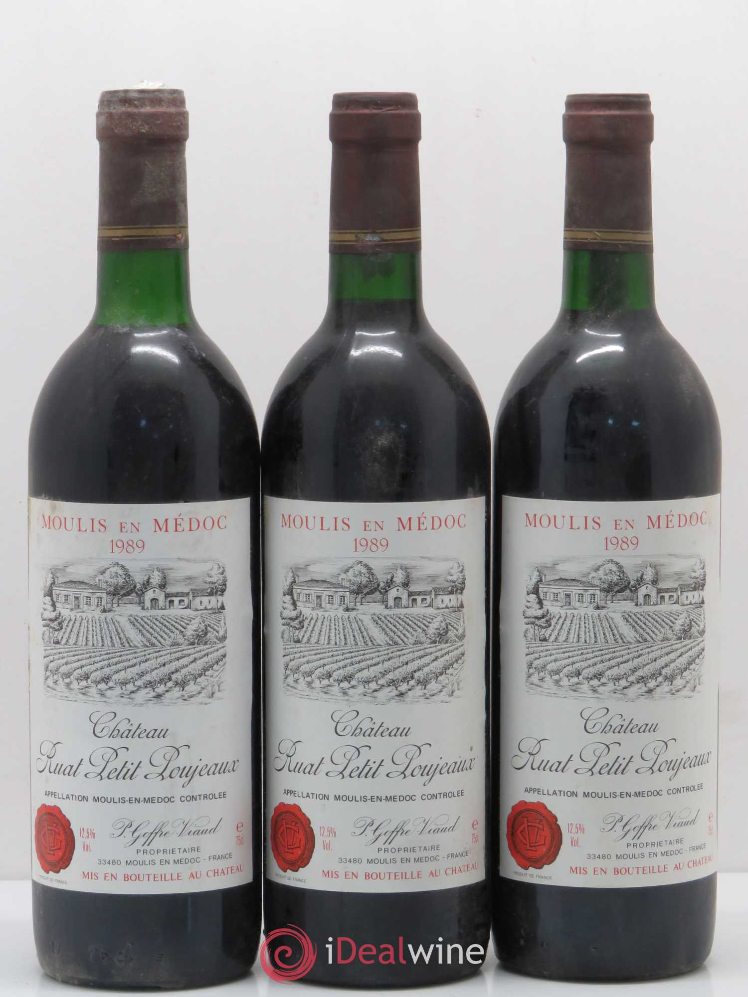 Moulis en Médoc Château Ruat Petit Poujeaux (sans prix de réserve) 1989 - Lotto di 6 bottiglie - 1