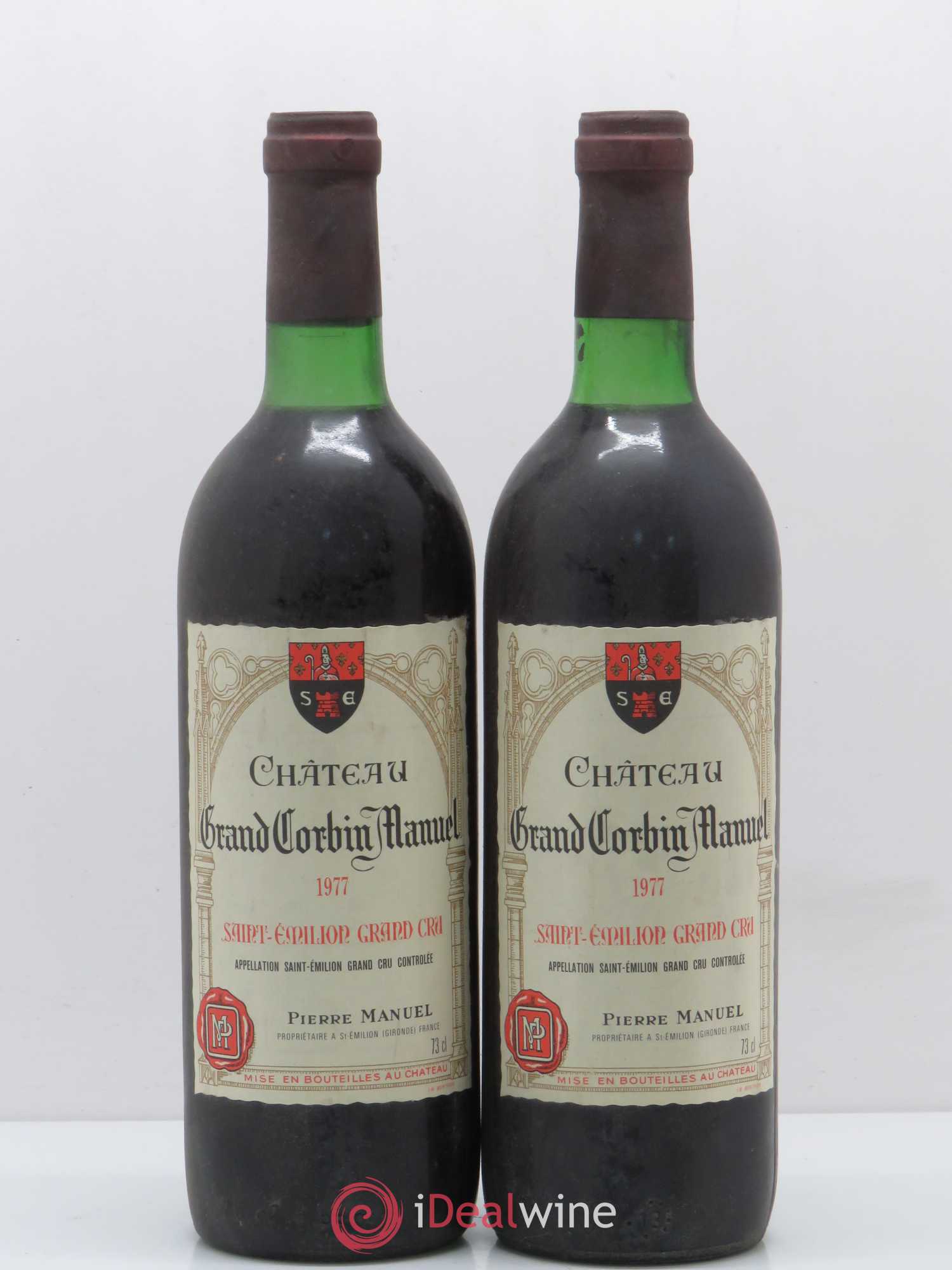 Château Grand Corbin Manuel 1977 - Lot de 2 bouteilles - 0