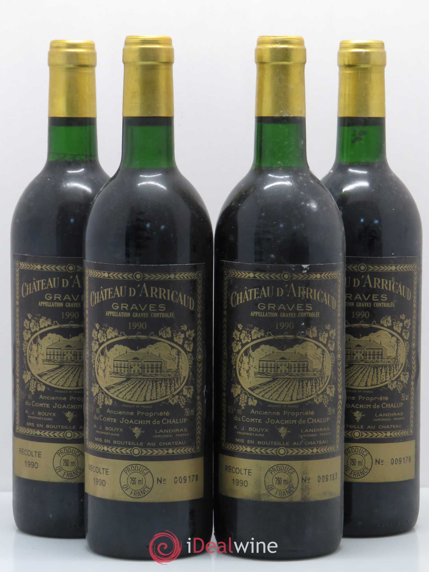 Graves Château d'Arricaud (sans prix de réserve) 1990 - Posten von 4 Flaschen - 0