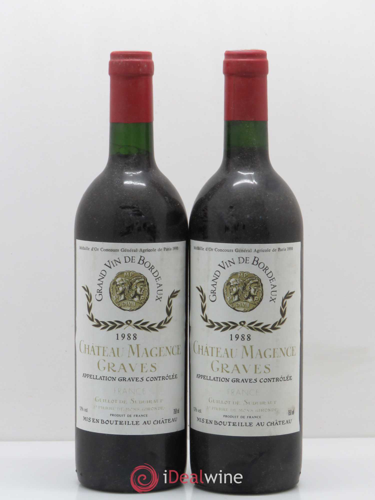 Château Magence 1988 - Lot de 2 bouteilles - 0