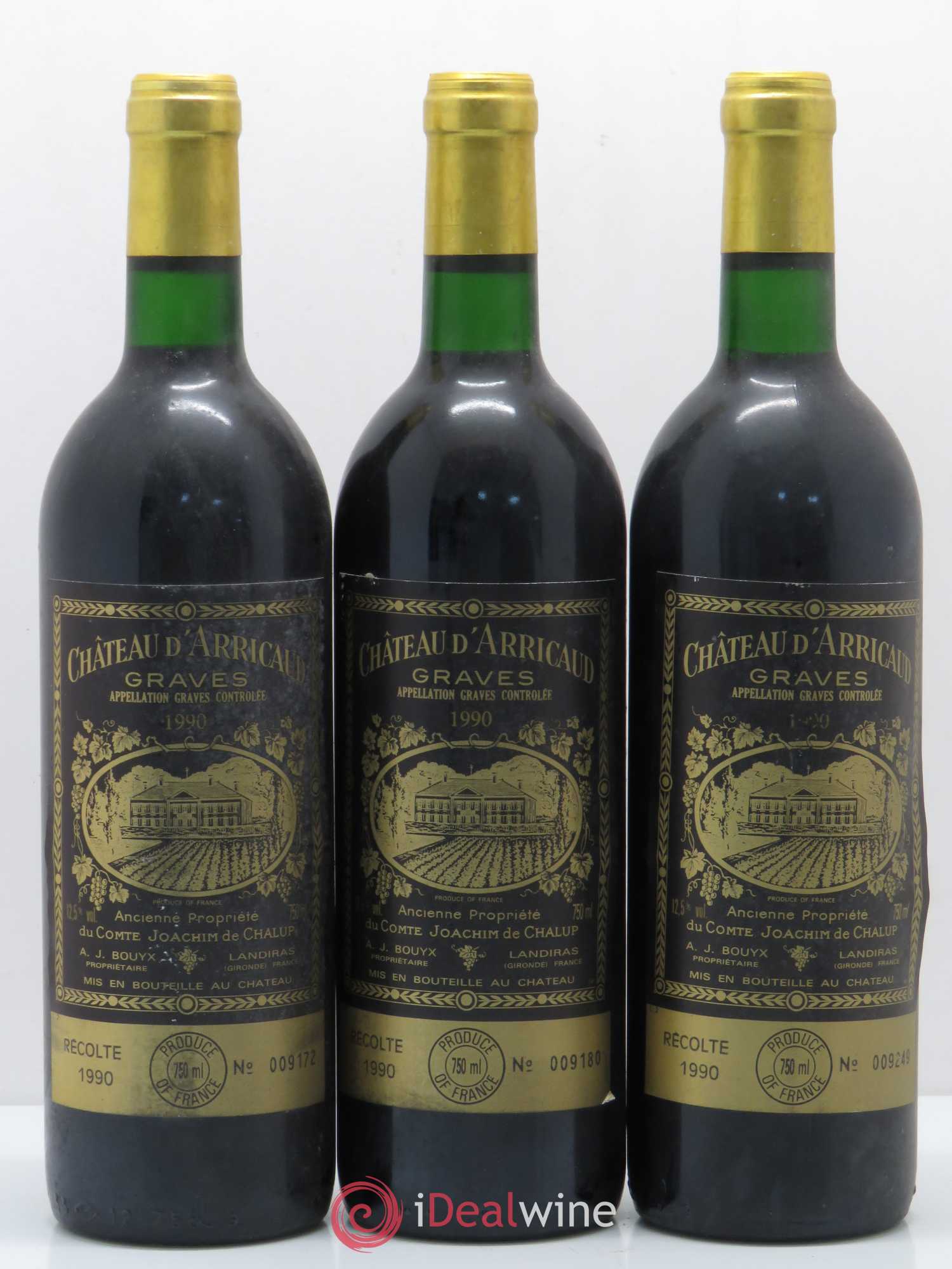 Graves Château d'Arricaud (sans prix de réserve) 1990 - Lot de 6 bouteilles - 1