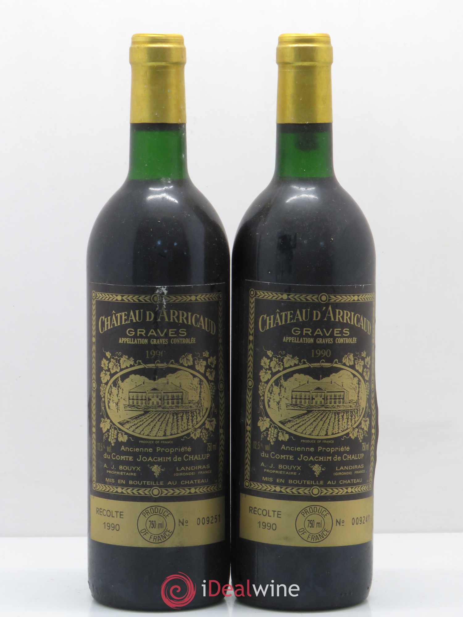 Graves Château d'Arricaud (sans prix de réserve) 1990 - Posten von 2 Flaschen - 0