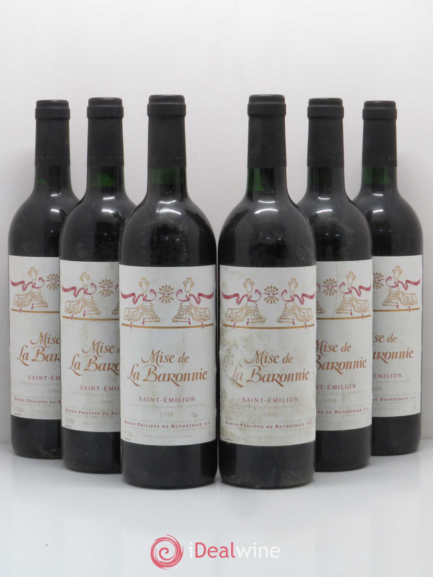 Saint-Émilion Mise de la Baronnie (sans prix de réserve) 1998 - Posten von 6 Flaschen - 0