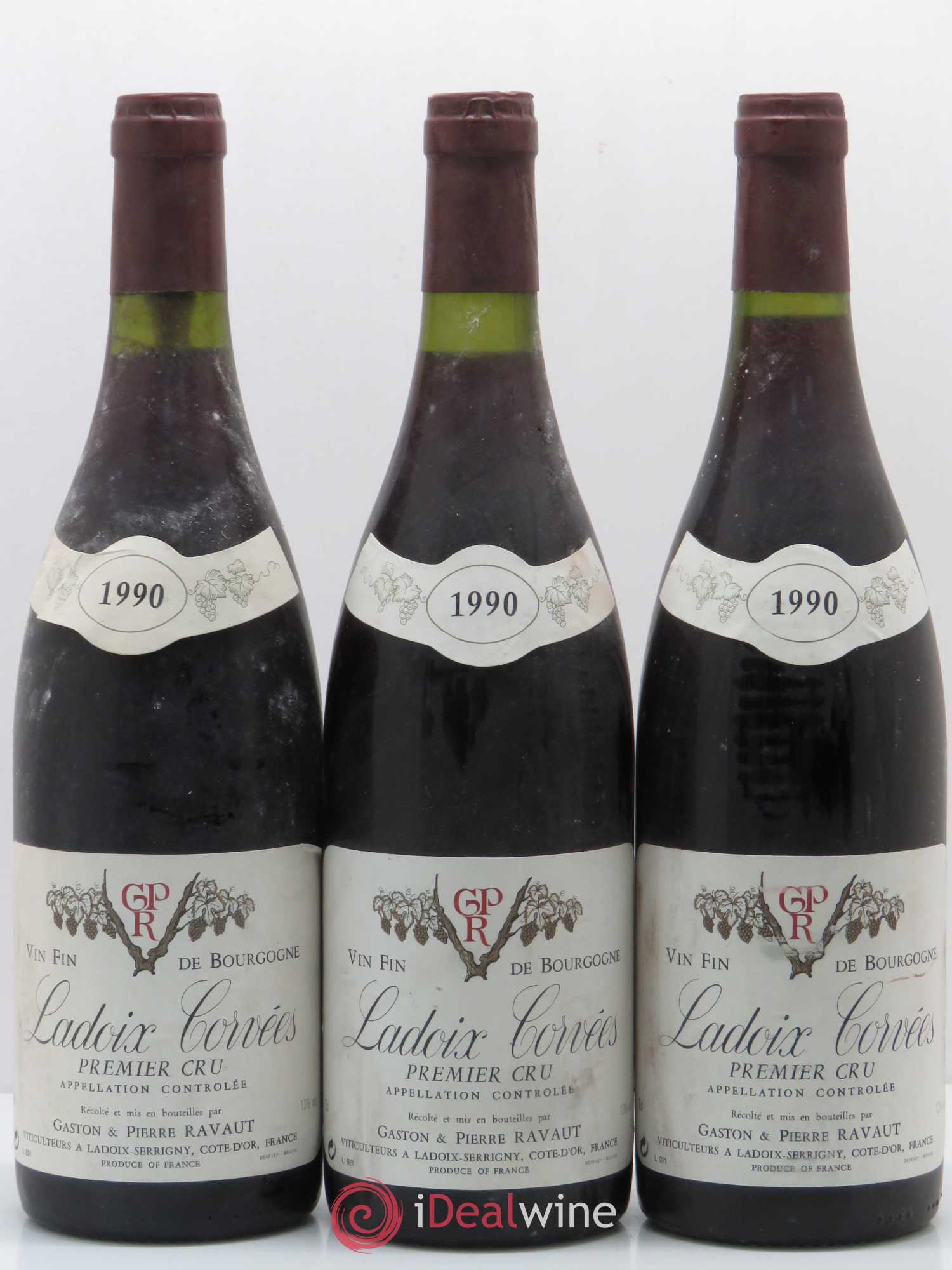 Ladoix 1er Cru Domaine Ravaut (sans prix de réserve) 1990 - Lot de 3 bouteilles - 0