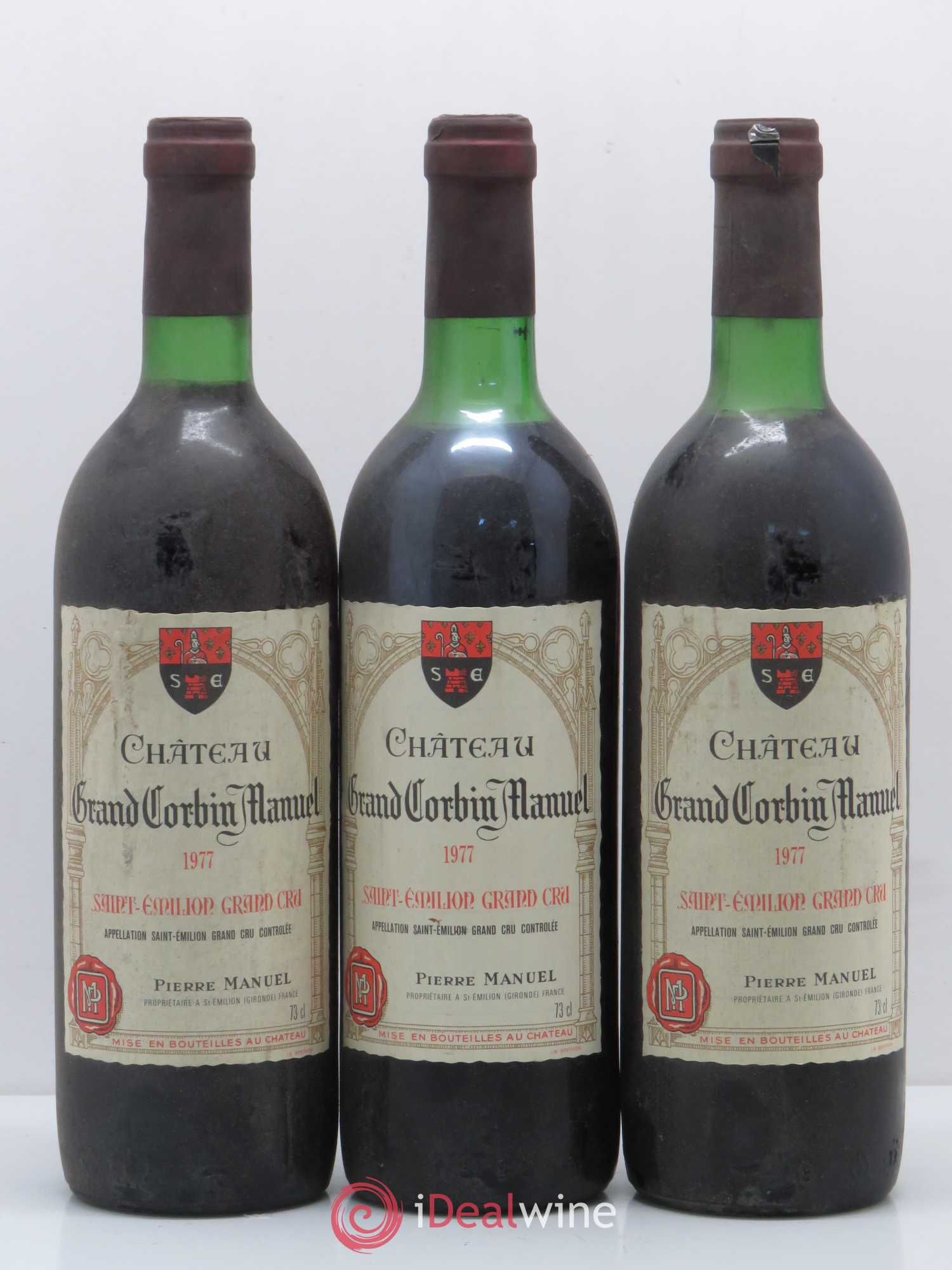 Château Grand Corbin Manuel (sans prix de réserve) 1977 - Lot de 6 bouteilles - 1