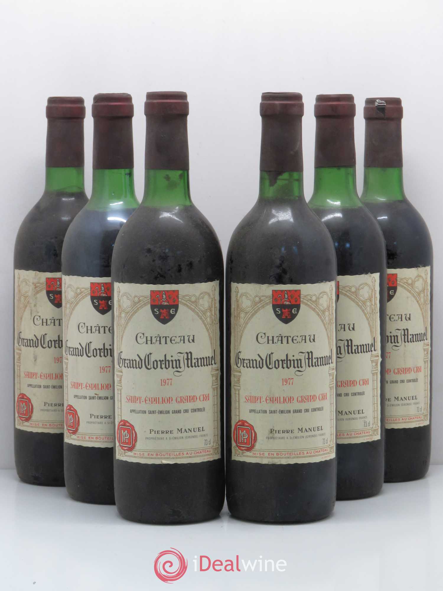Château Grand Corbin Manuel (sans prix de réserve) 1977 - Lot de 6 bouteilles - 0
