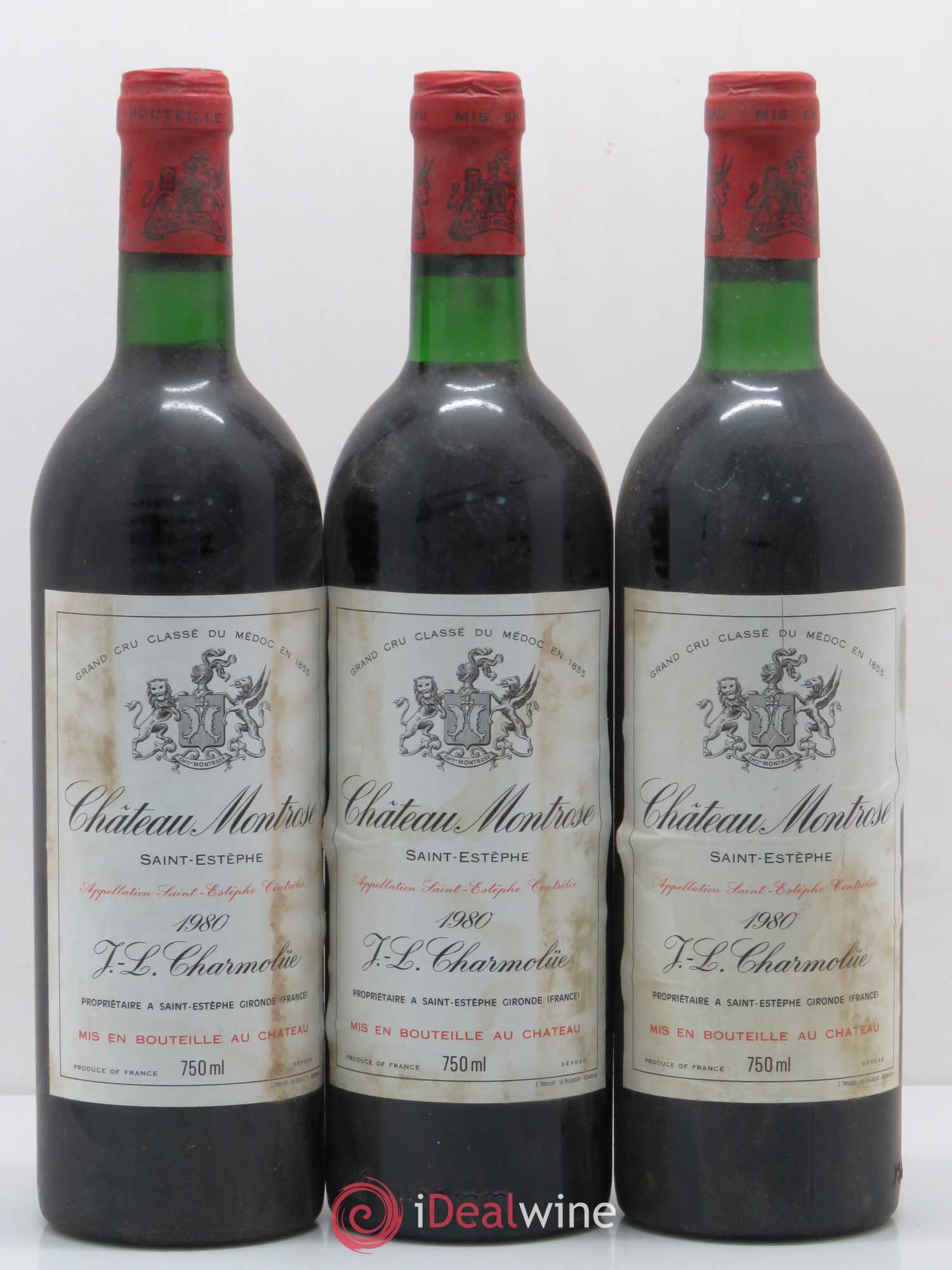 Château Montrose 2ème Grand Cru Classé (sans prix de réserve) 1980 - Lot de 3 bouteilles - 0
