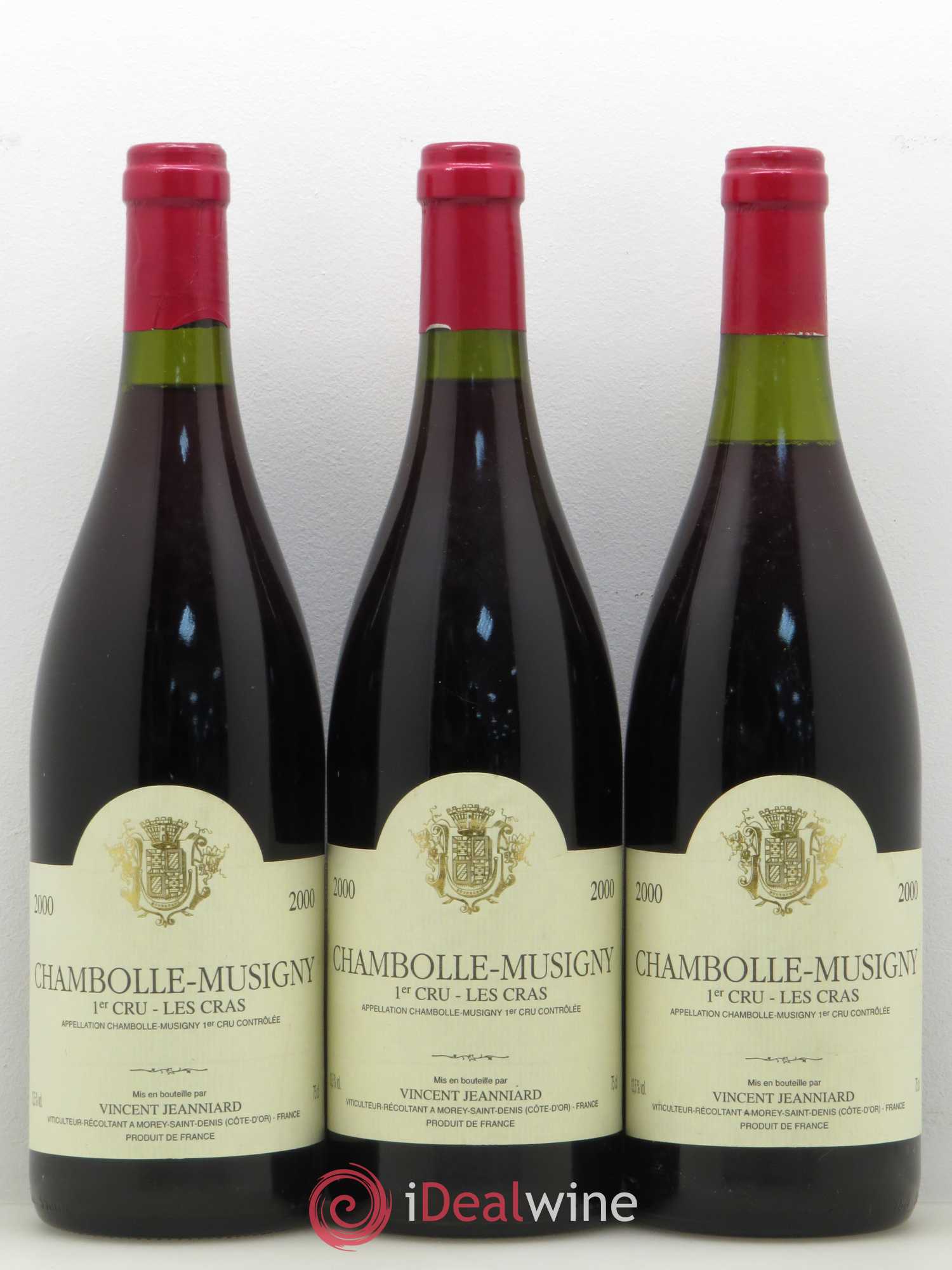 Chambolle-Musigny 1er Cru Les Cras Vincent Jeanniard 2000 - Posten von 3 Flaschen - 0