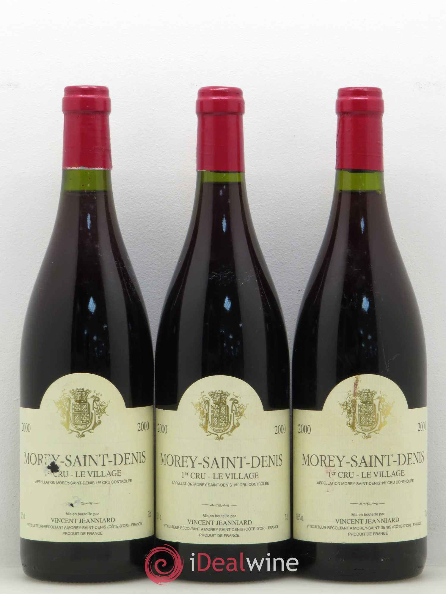Morey-Saint-Denis 1er Cru Le Village Vincent Jeanniard 2000 - Posten von 3 Flaschen - 0
