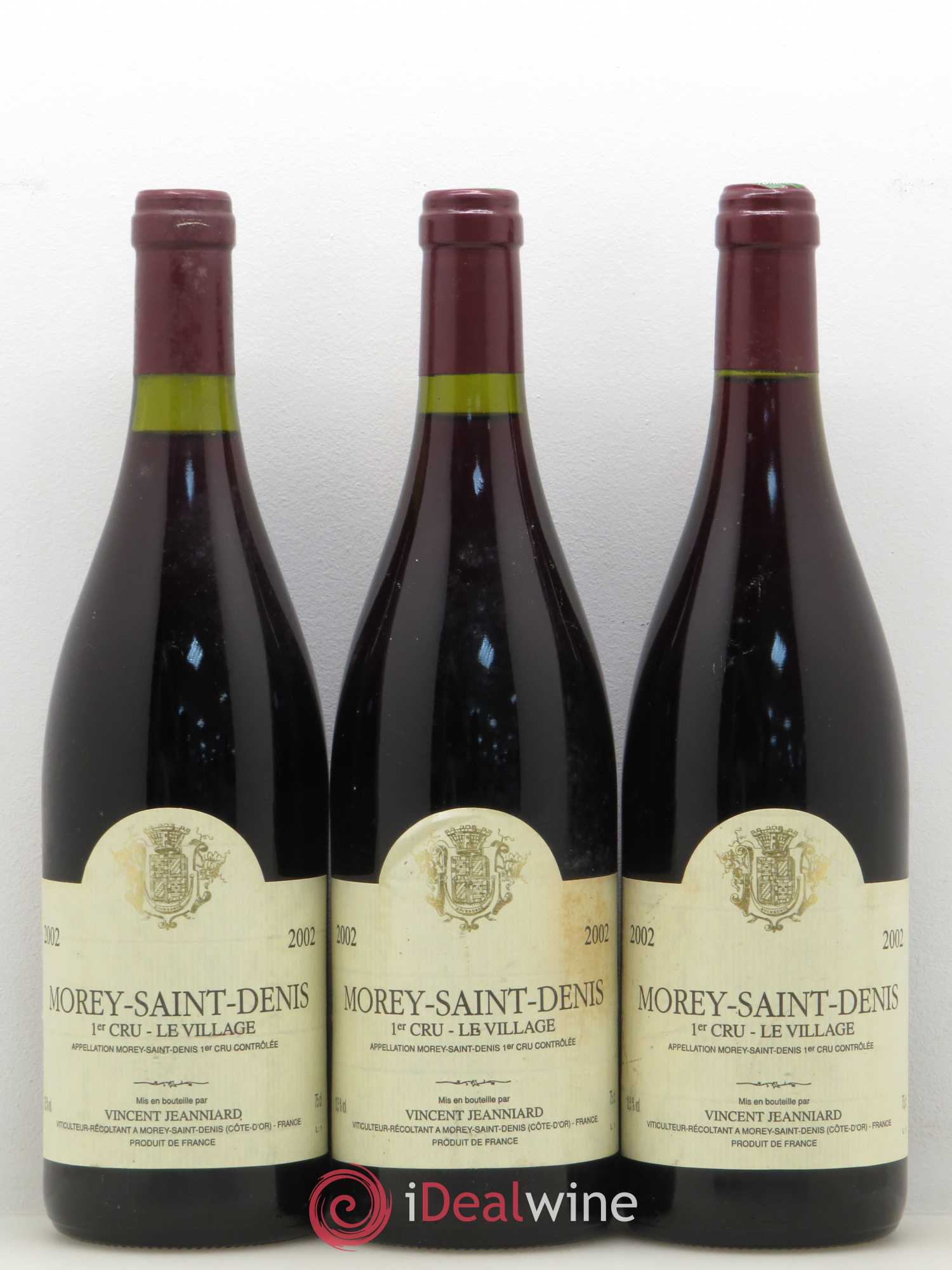 Morey-Saint-Denis 1er Cru Le Village Vincent Jeanniard 2002 - Posten von 3 Flaschen - 0