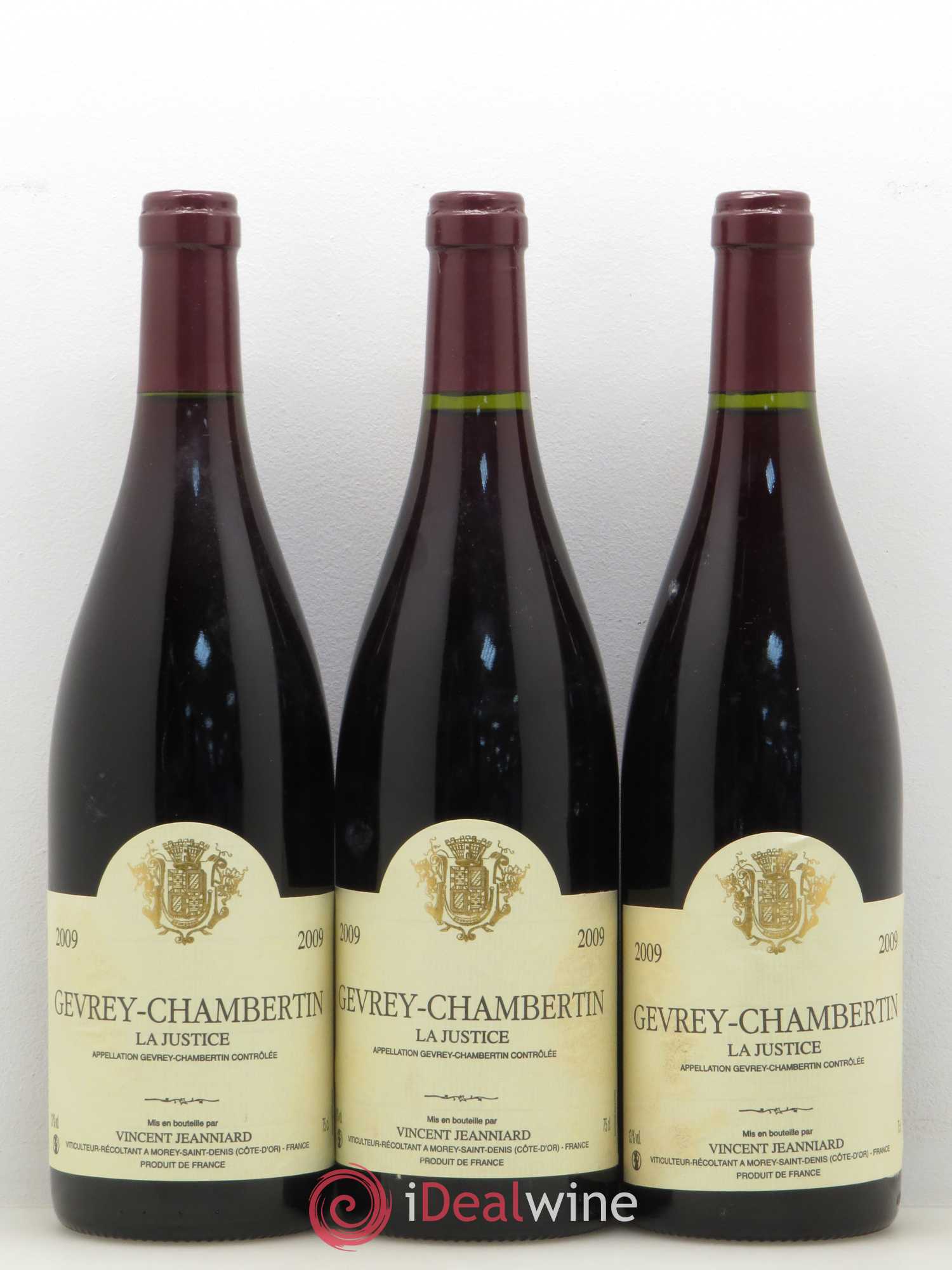 Gevrey-Chambertin La Justice Vincent Jeanniard 2009 - Posten von 3 Flaschen - 0