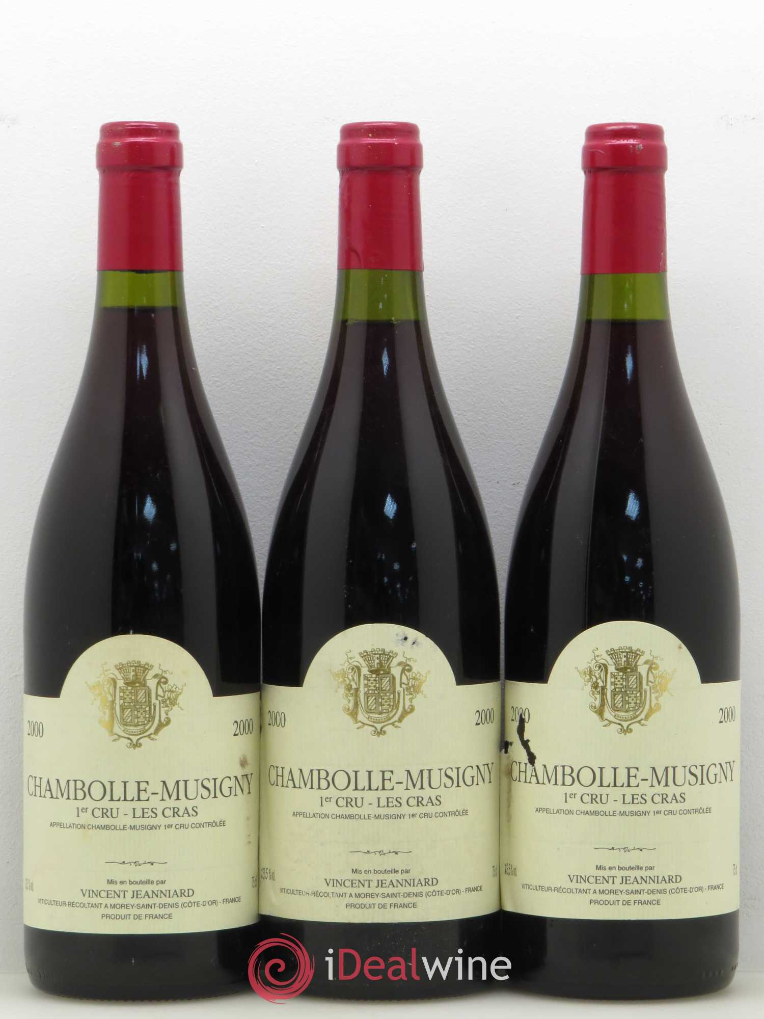 Chambolle-Musigny 1er Cru Les Cras Vincent Jeanniard 2000 - Posten von 3 Flaschen - 0