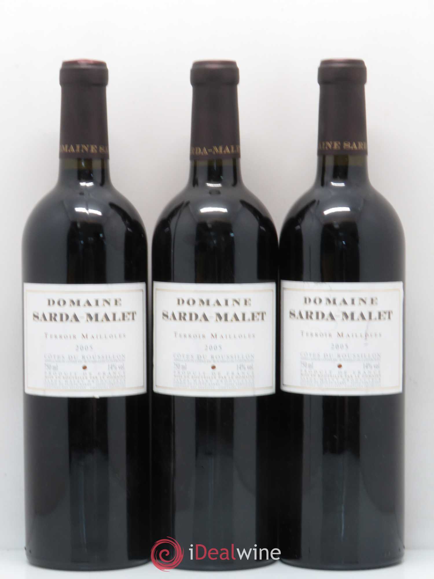 Côtes du Roussillon Terroir Mailloles Domaine Sarda-Malet 2005 - Lotto di 3 bottiglie - 0