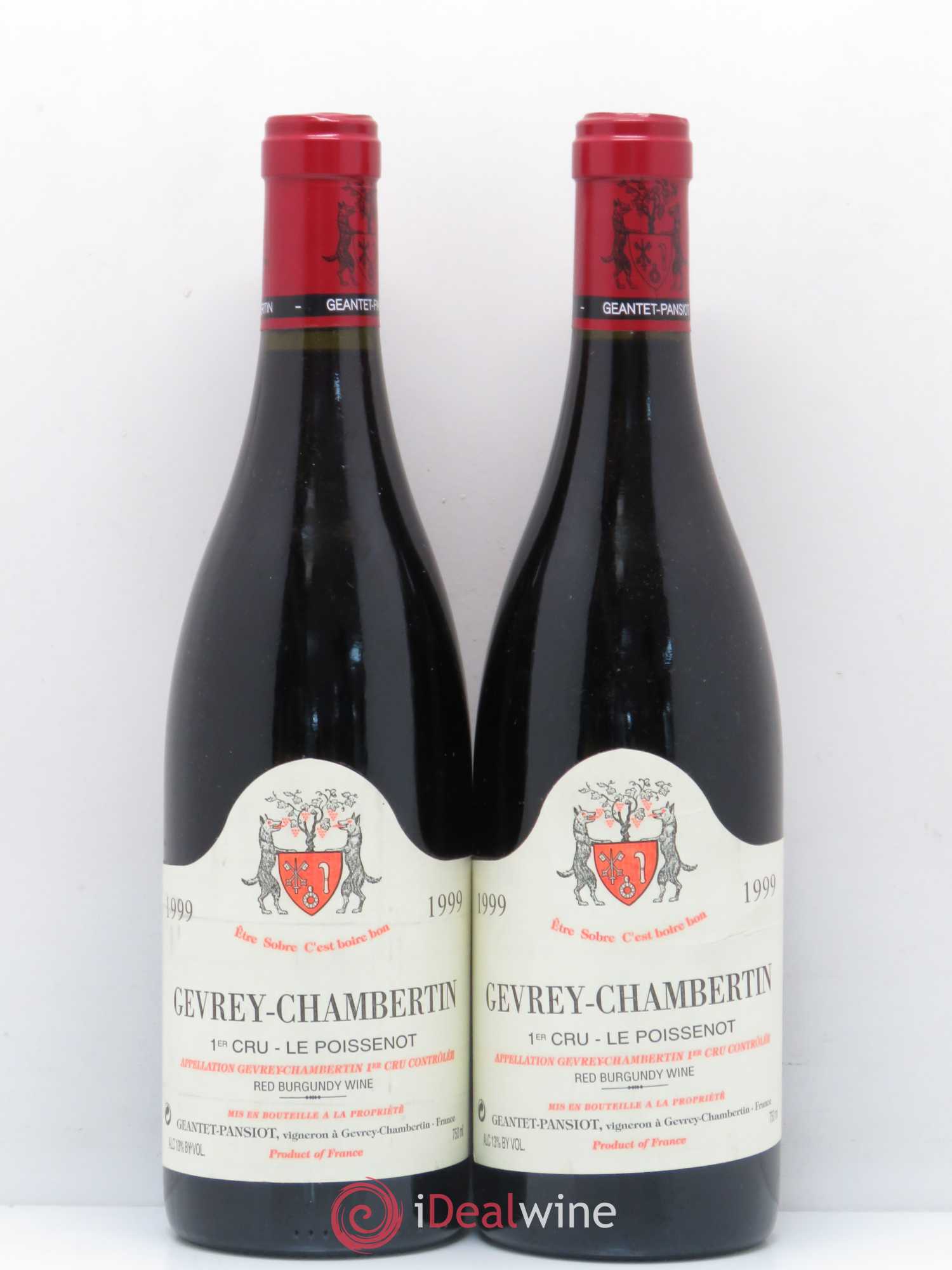 Gevrey-Chambertin Geantet-Pansiot 1er cru le Poissenot 1999 - Posten von 2 Flaschen - 0