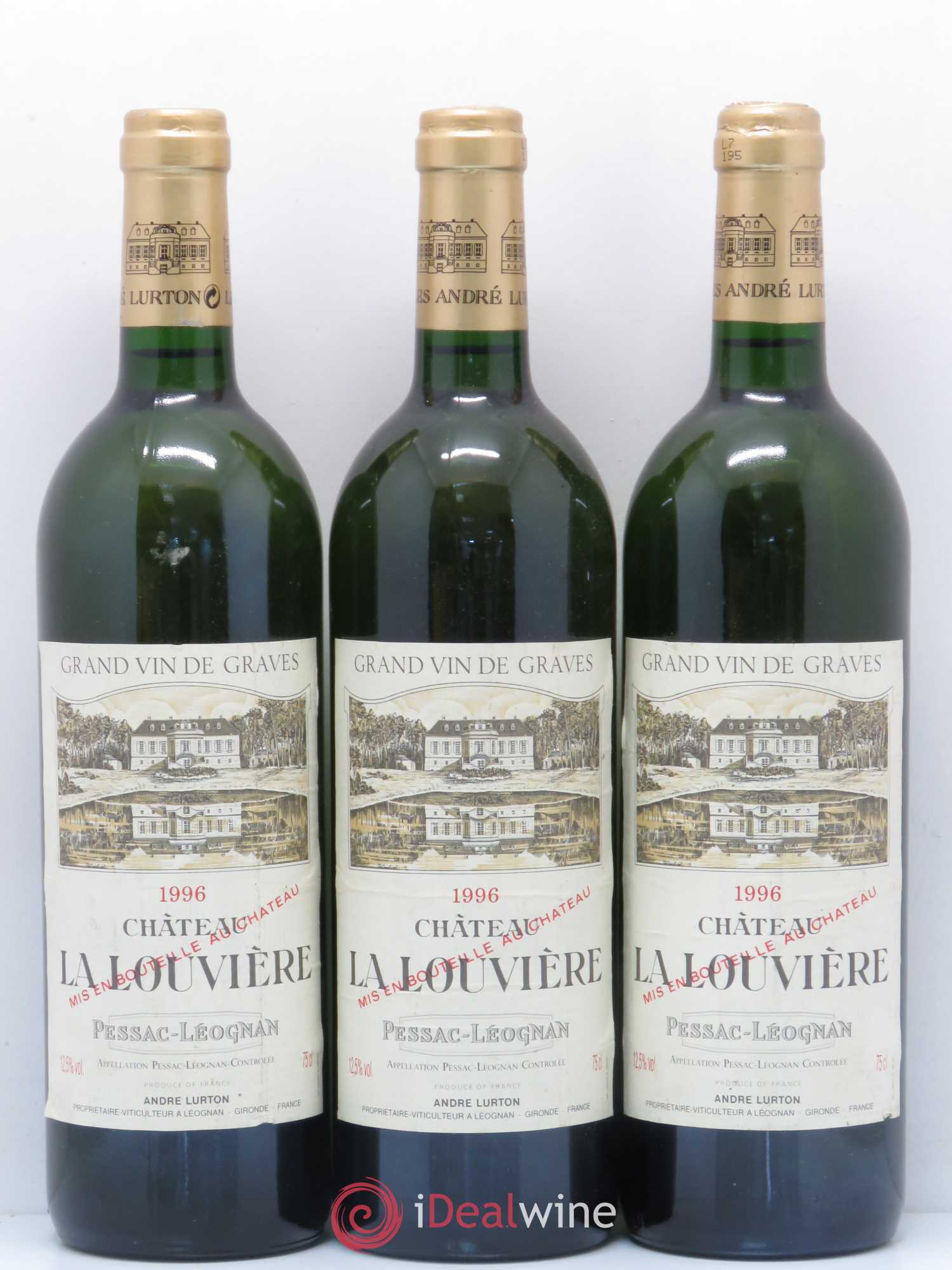 Château la Louvière 1996 - Lot de 3 bouteilles - 0